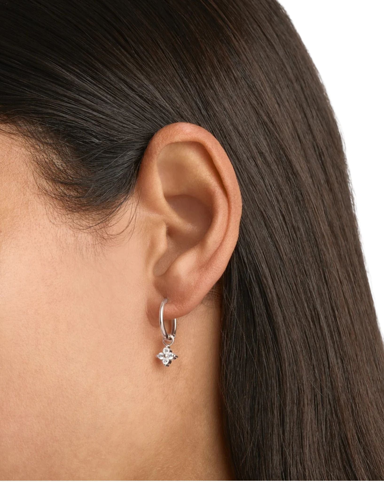 By Charlotte Silver Crystal Bloom Hoops