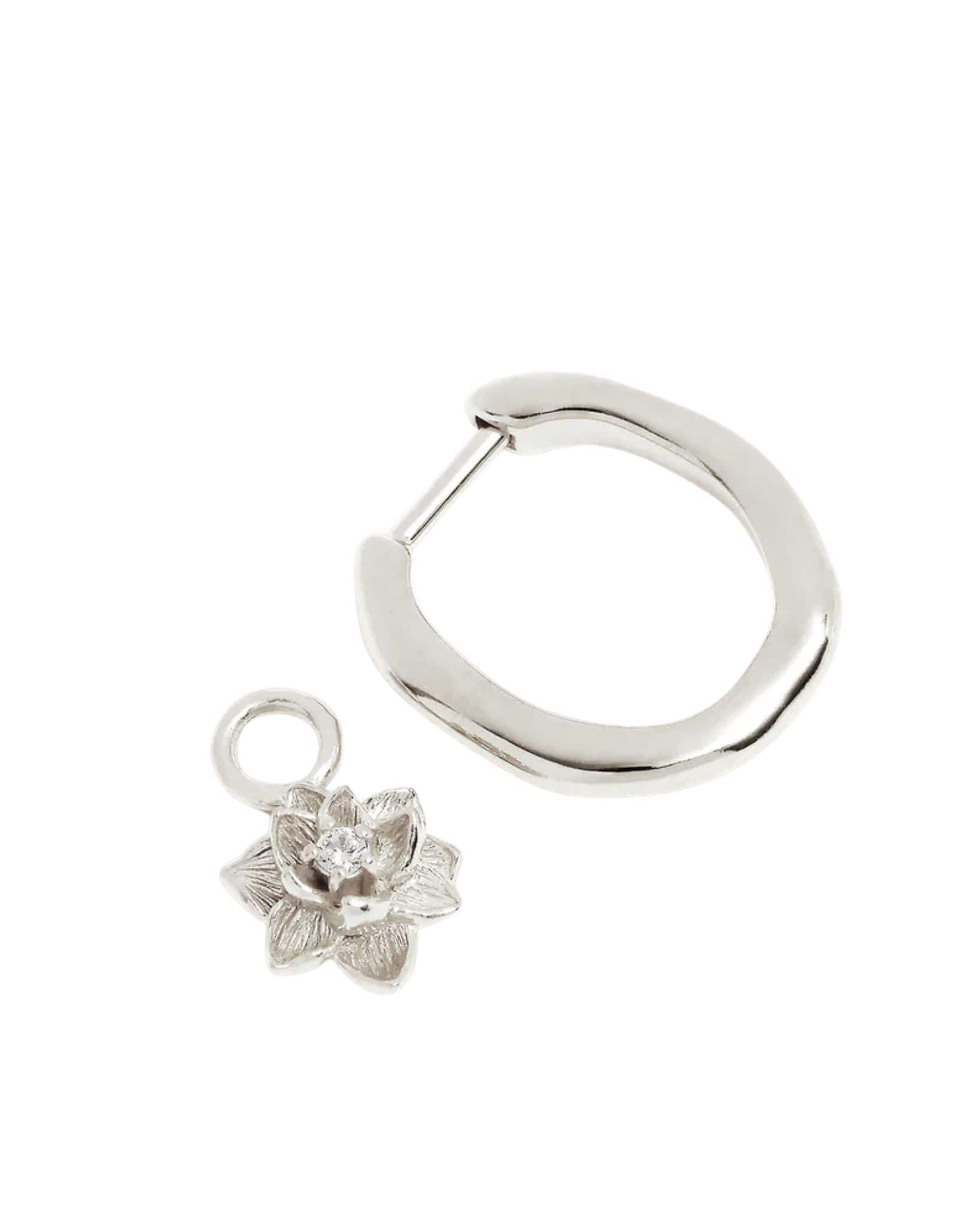 By Charlotte Sterling Silver Bloom Within Lotus Hoops
