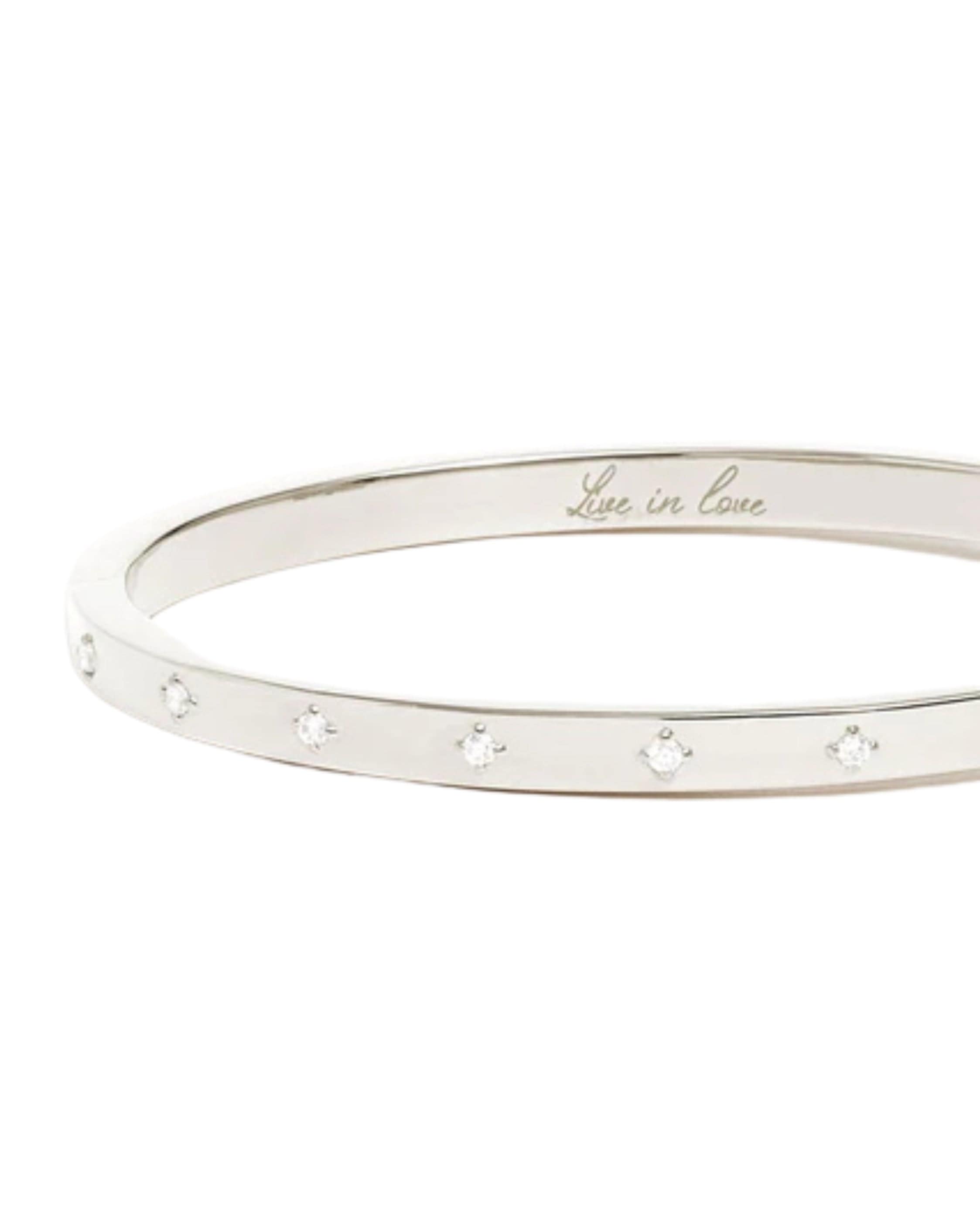 By Charlotte Sterling Silver Live in Love Hinged Bracelet