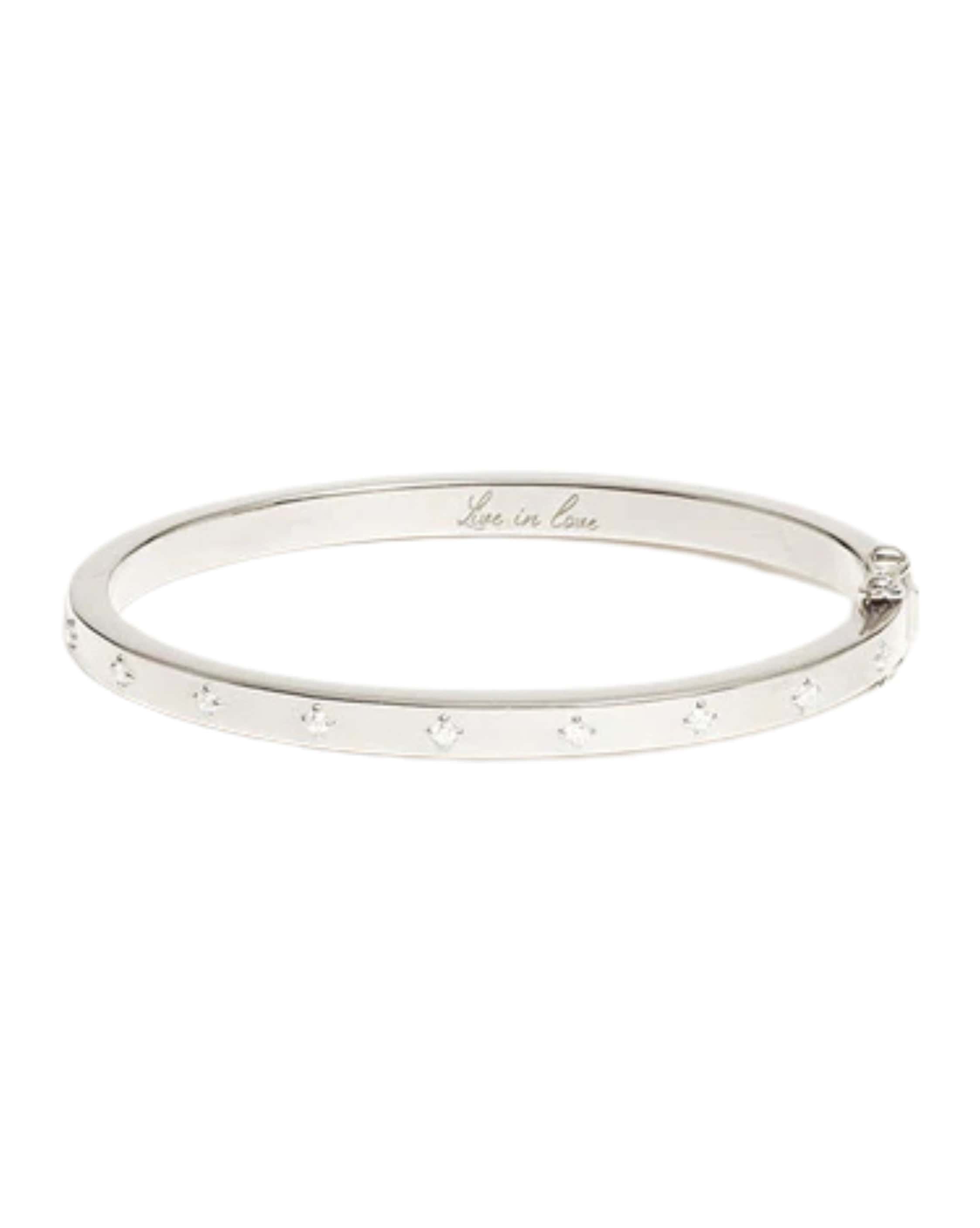 By Charlotte Sterling Silver Live in Love Hinged Bracelet