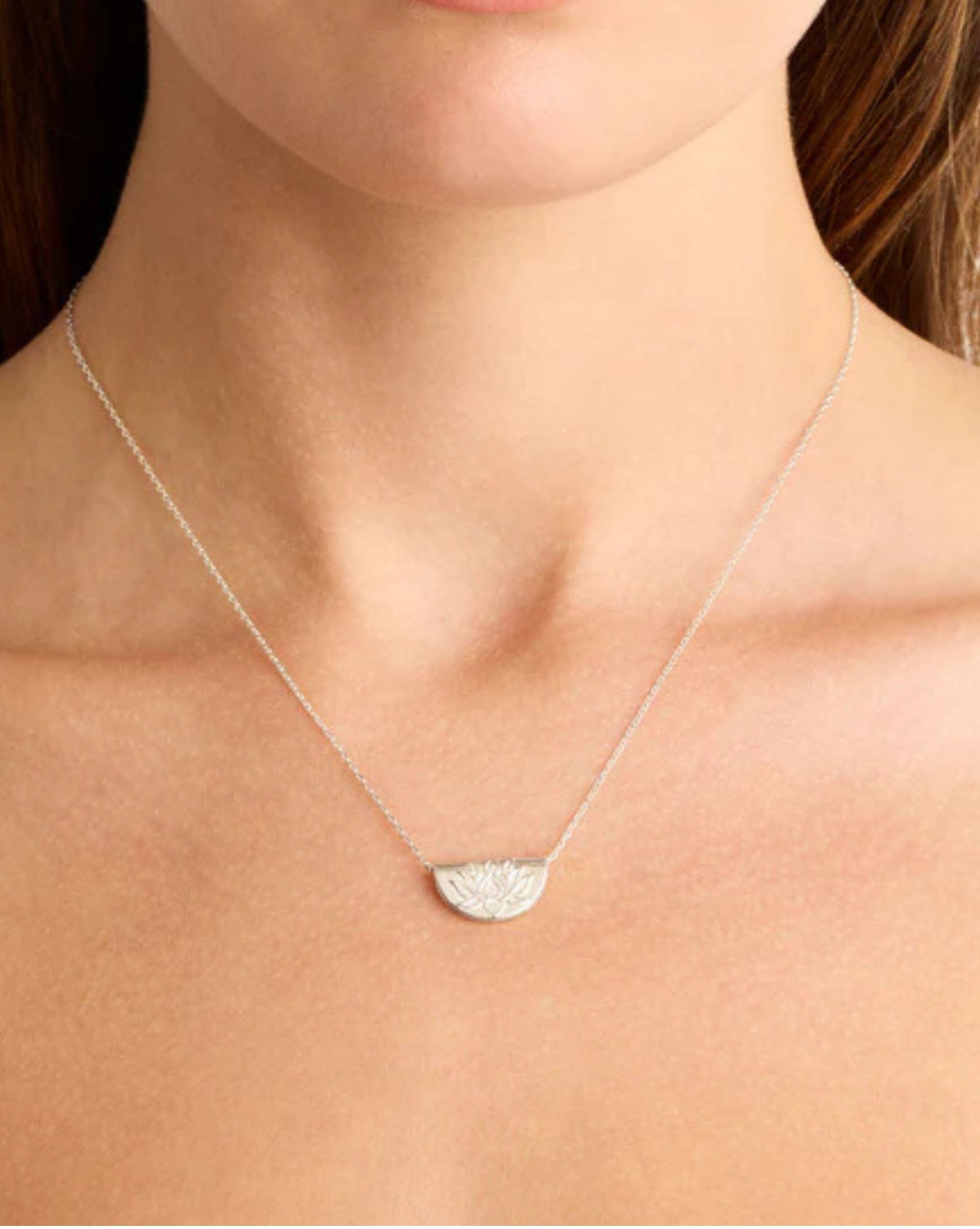 By Charlotte Sterling Silver Lotus Short Necklace