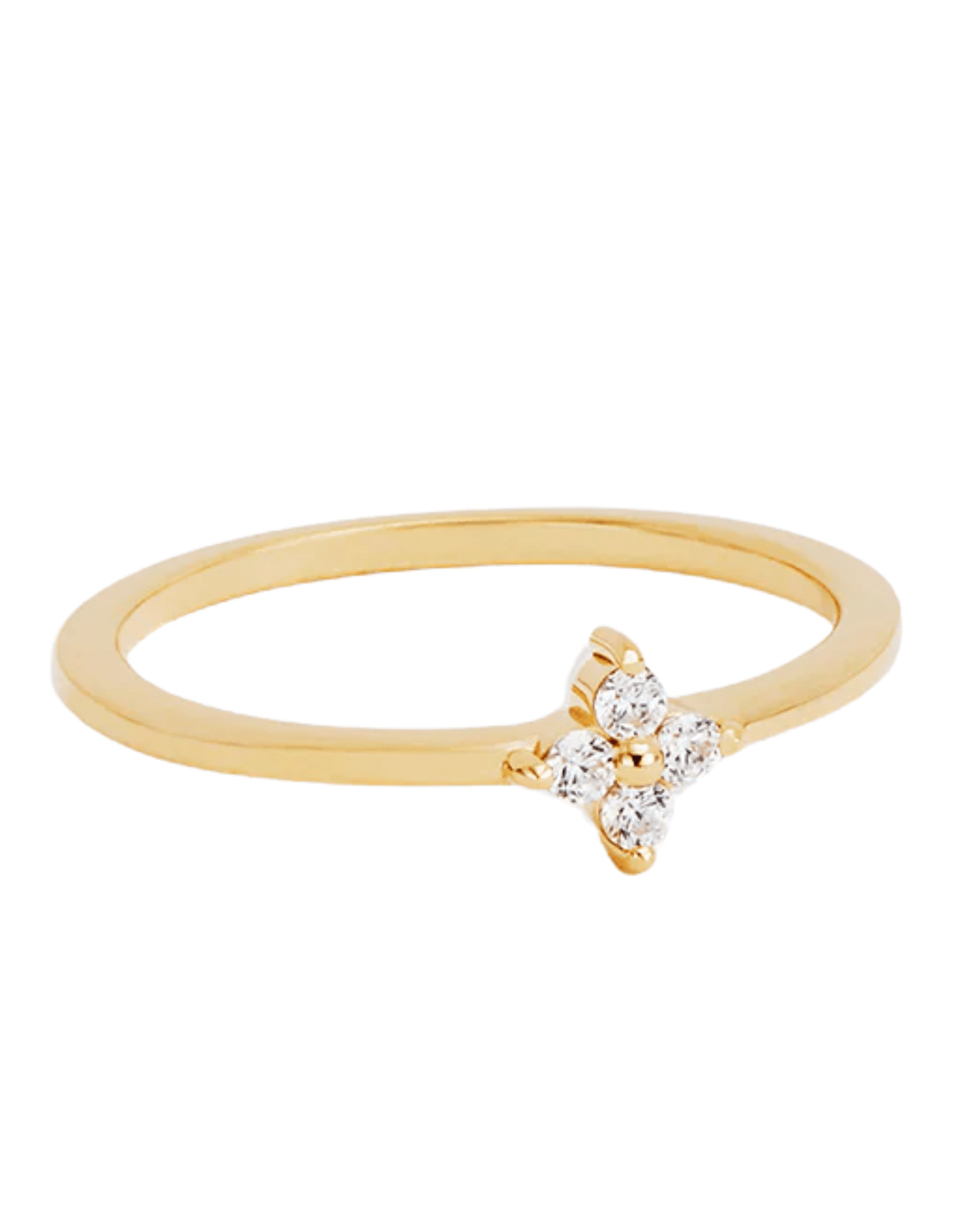 By Charlotte Womens Gold Crystal Bloom Ring