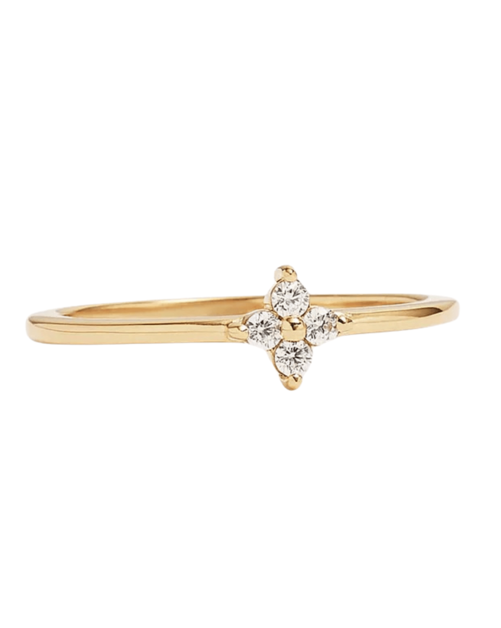 By Charlotte Womens Gold Crystal Bloom Ring