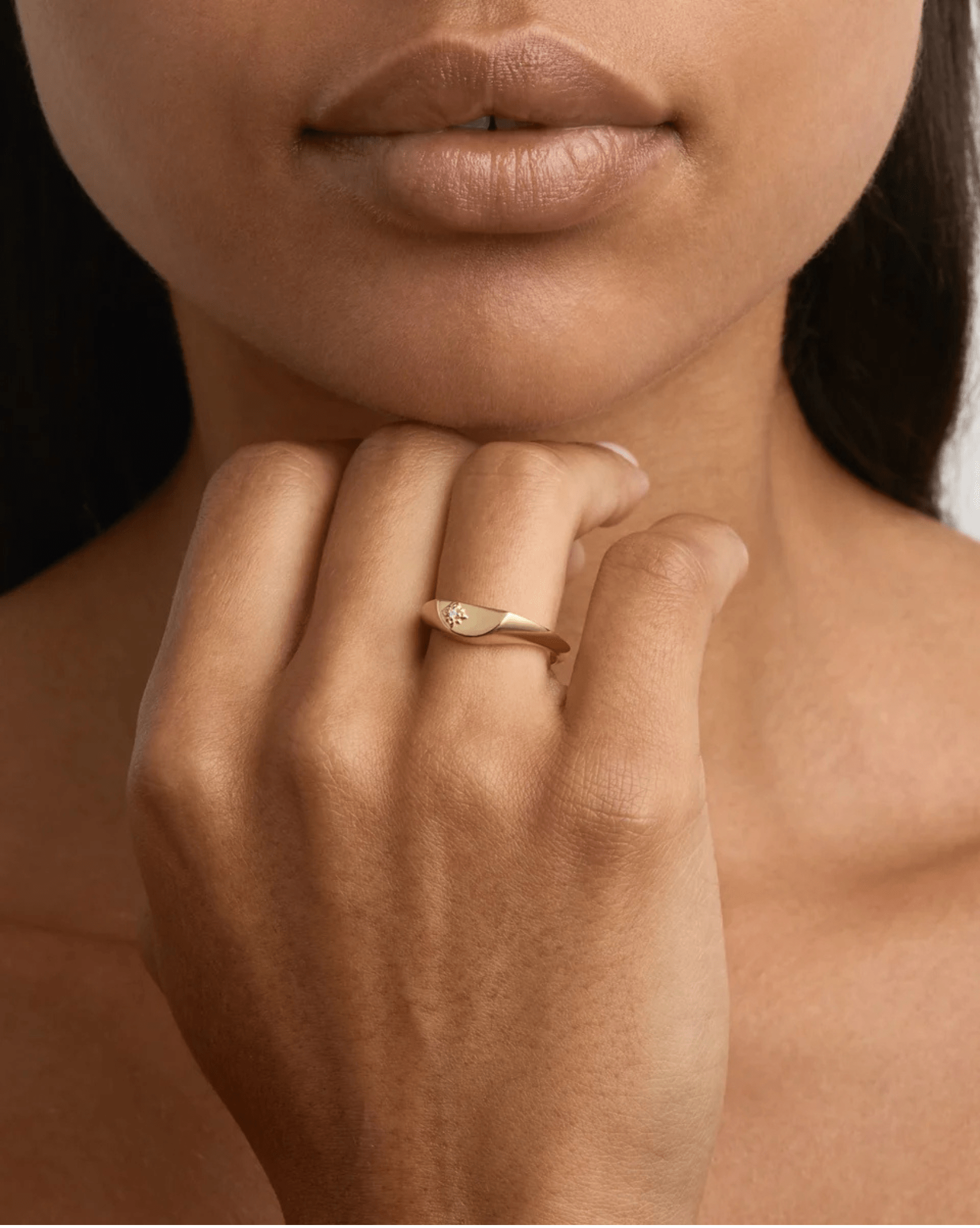 By Charlotte Womens Gold Lotus Ring