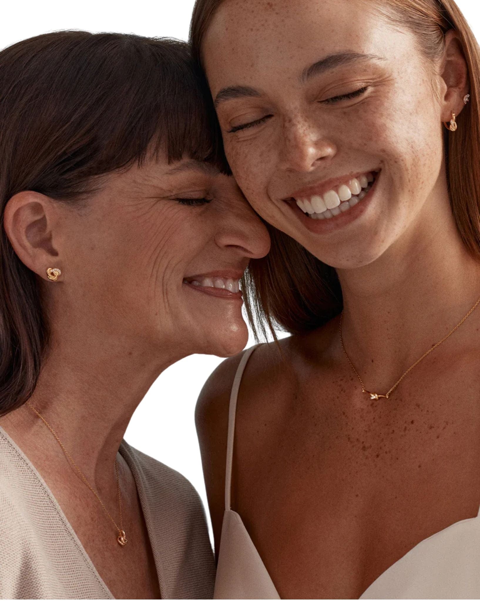 By Charlotte Womens Gold Love Knot Diamond Necklace