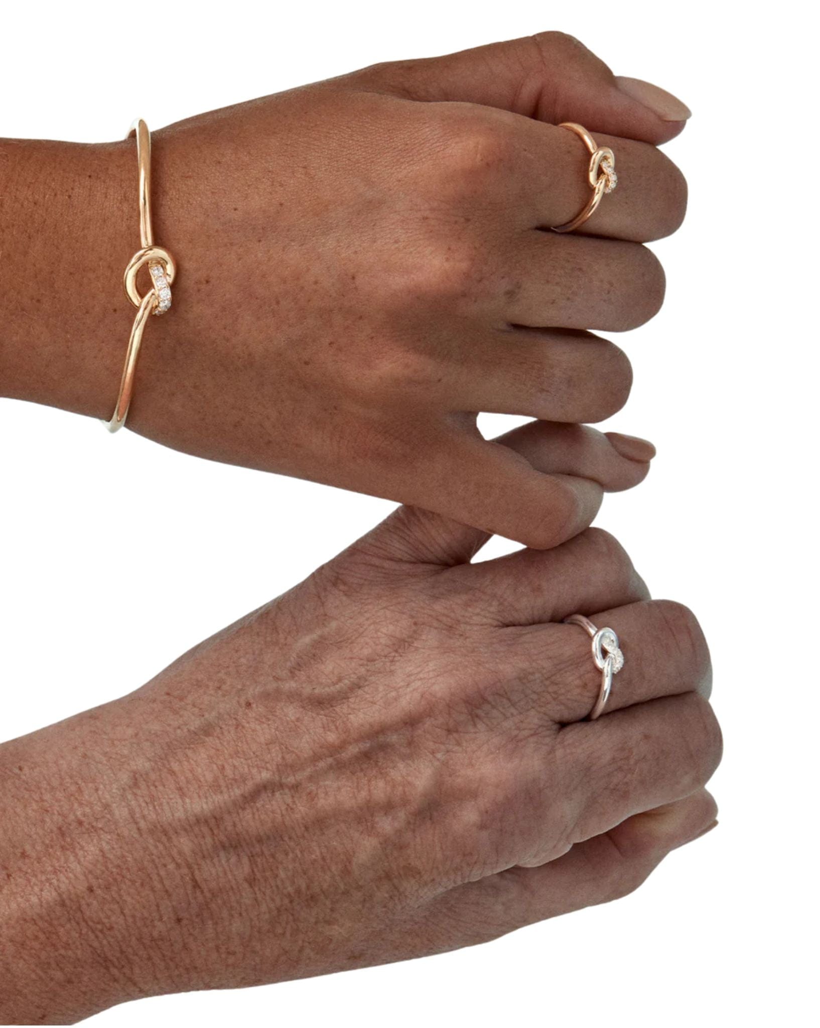 By Charlotte Womens Gold Love Knot Diamond Ring