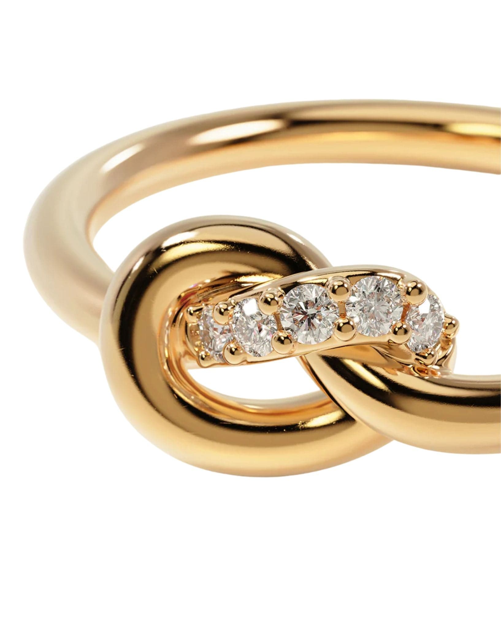 By Charlotte Womens Gold Love Knot Diamond Ring