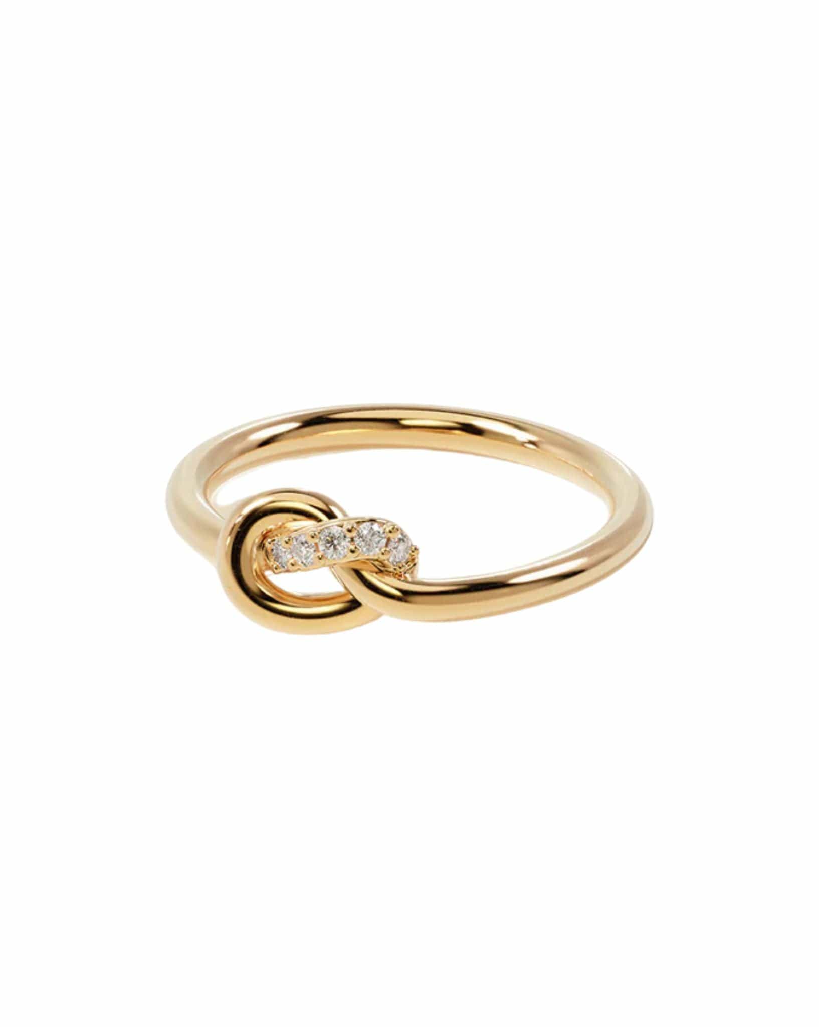 By Charlotte Womens Gold Love Knot Diamond Ring