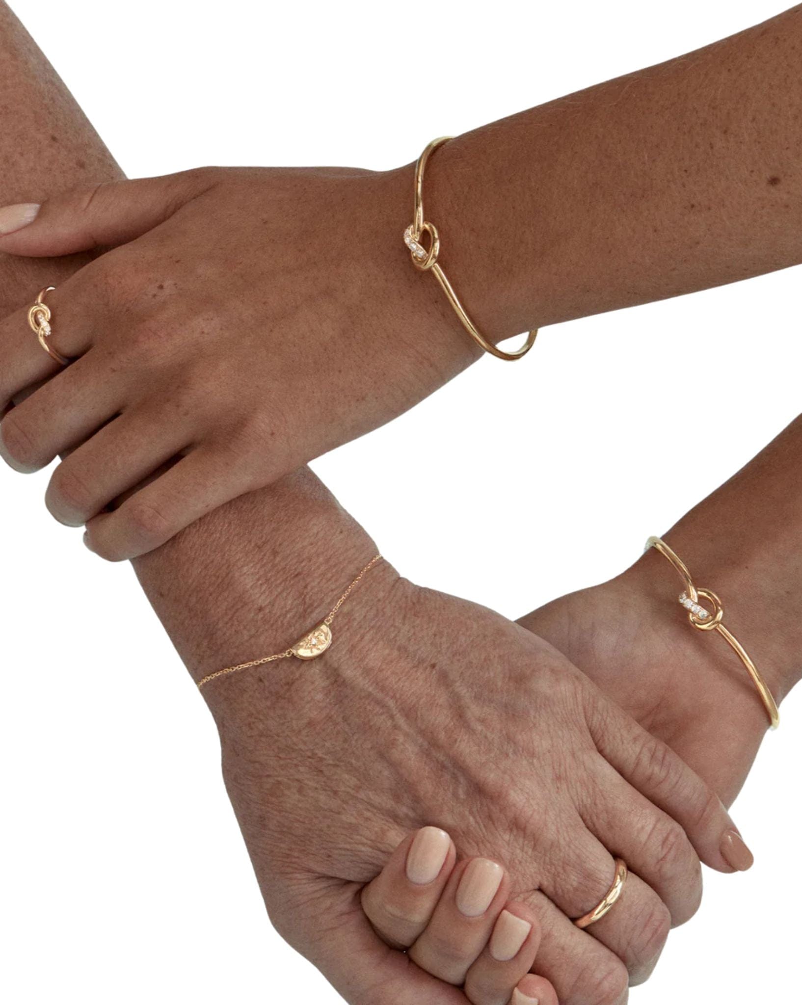 By Charlotte Womens Gold Love Knot Diamond Ring