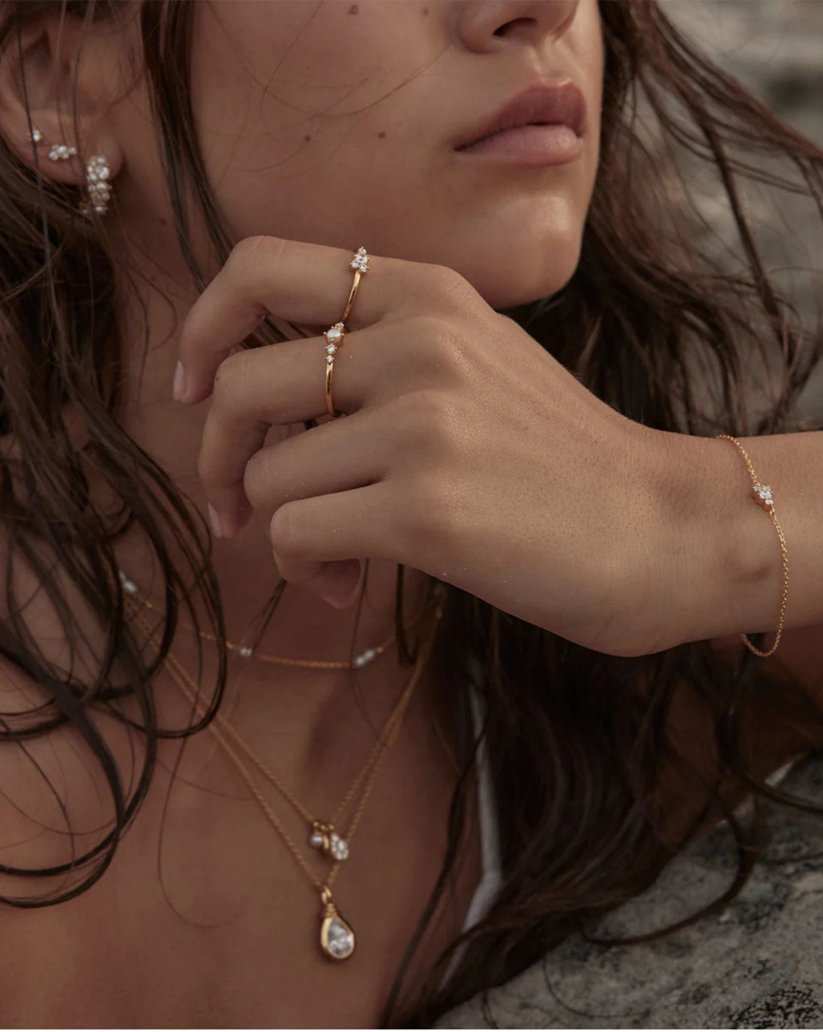 By Charlotte Womens Gold Ocean Mist Necklace