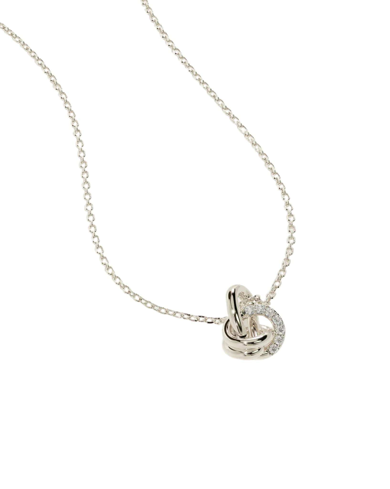 By Charlotte Womens Silver Endless Knot Diamond Necklace