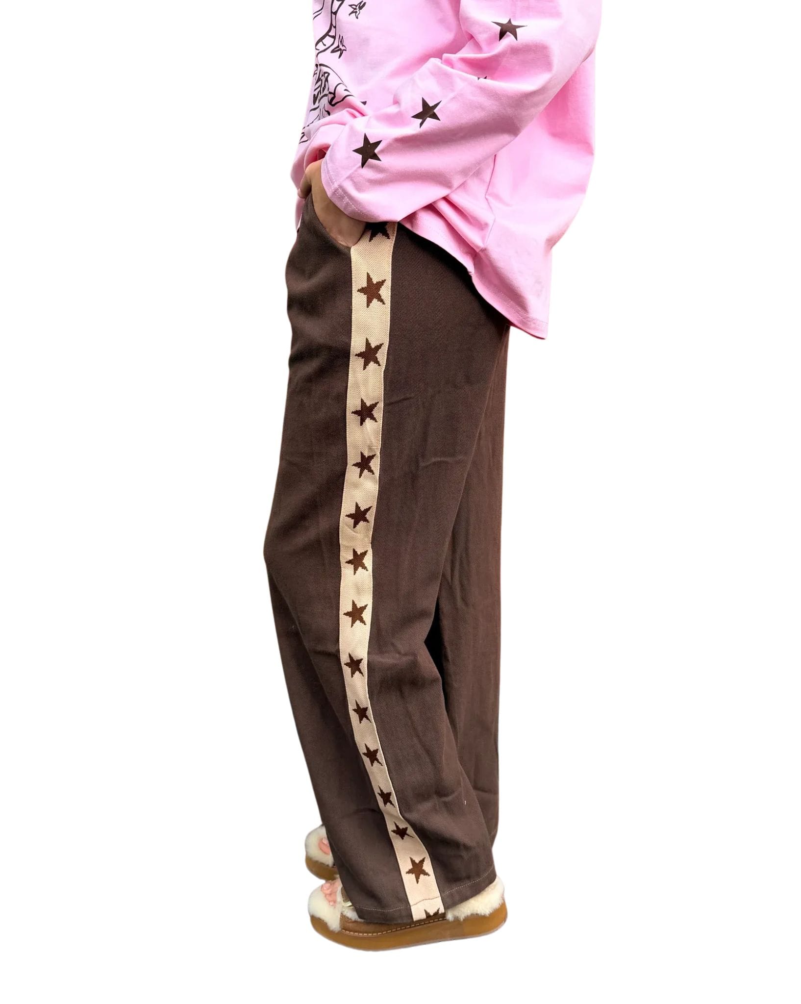By Frankie Brown/Beige Star Pants