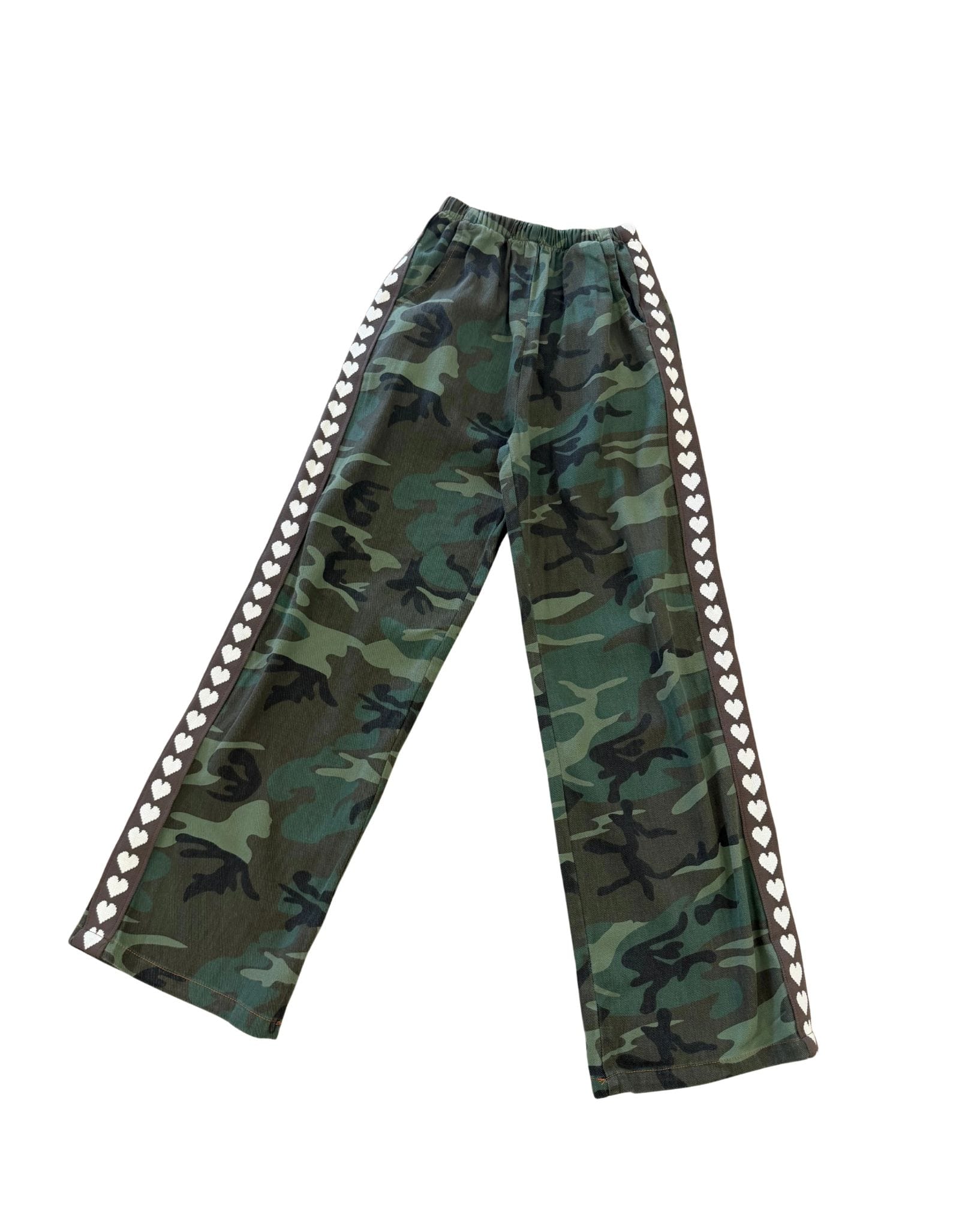 By Frankie Camo Brown Hearts Pants