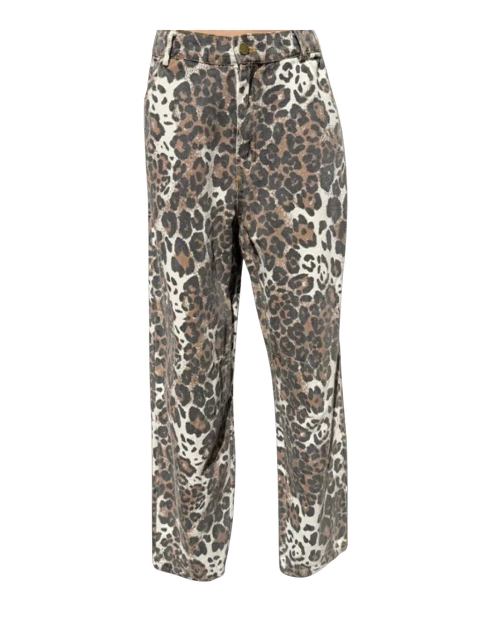 By Frankie Multi Leopard Barrel Denim Jean