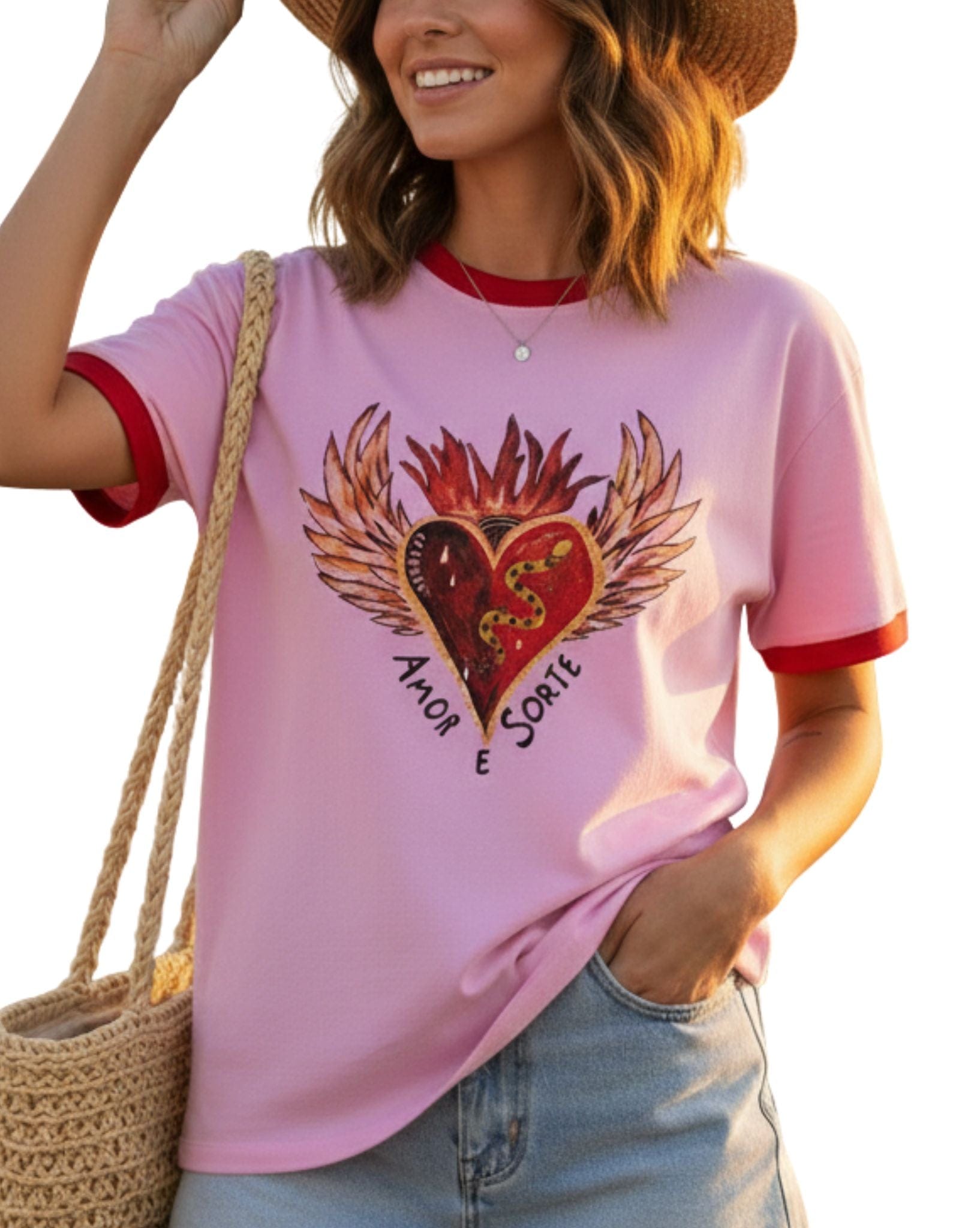 By Frankie Pink Amor E Sorte T-shirt
