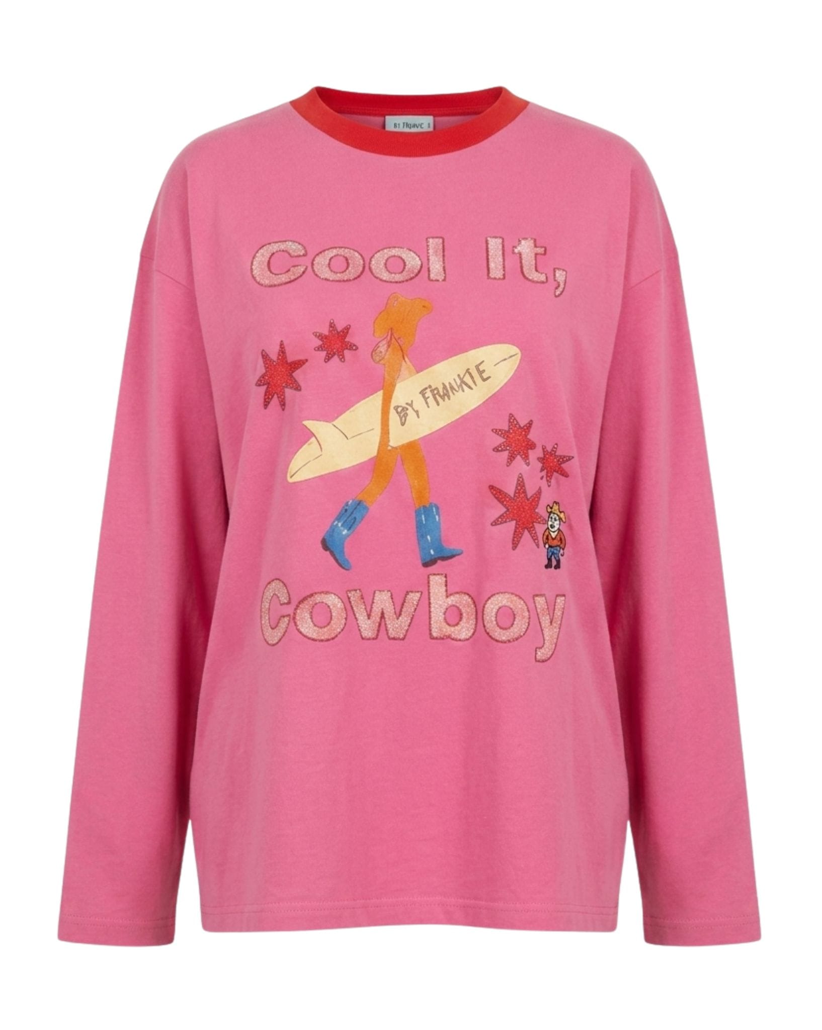 By Frankie Pink Cool It Cowboy Long Sleeve Tee