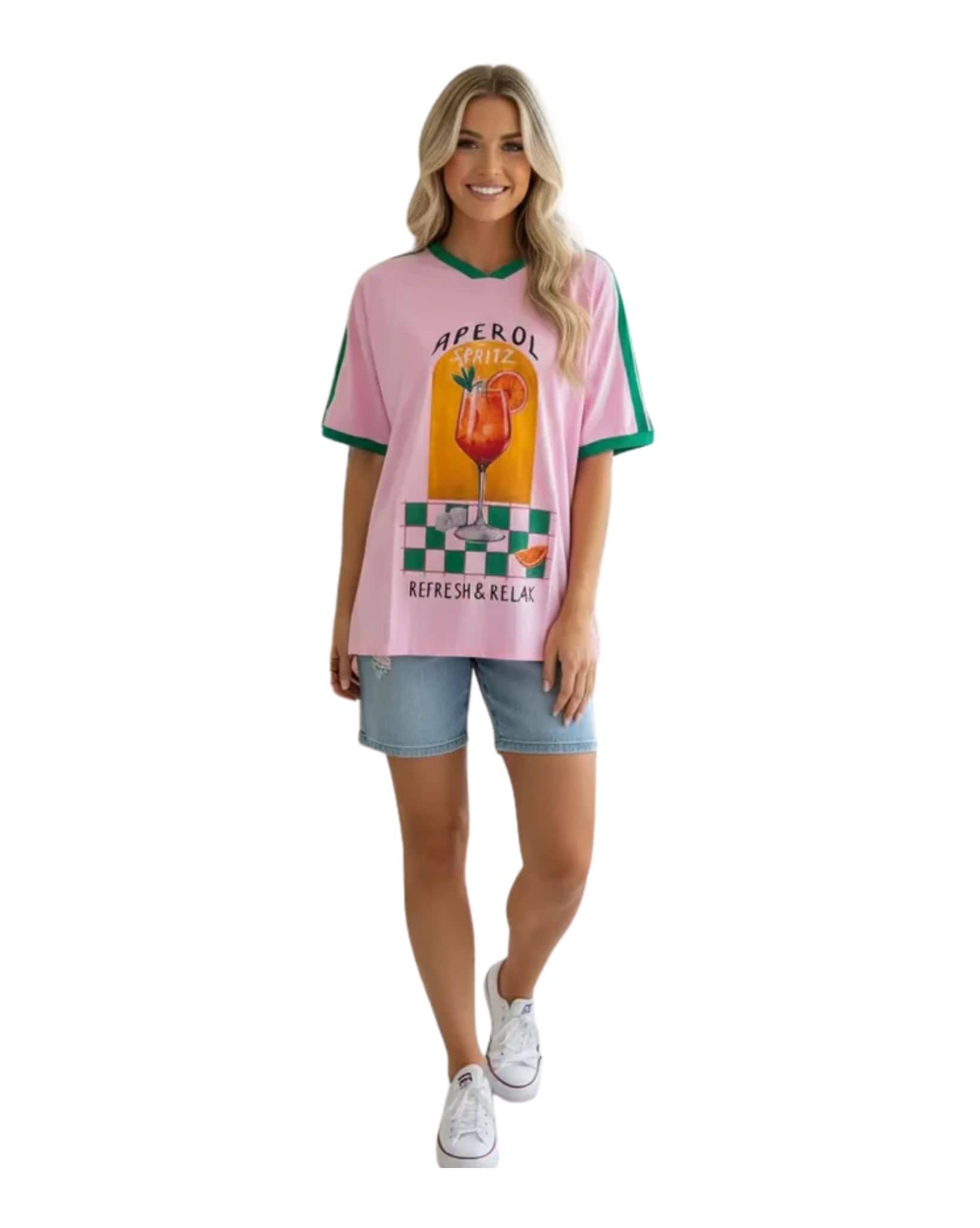 By Frankie Pink/Green Aperol Spritz T-shirt