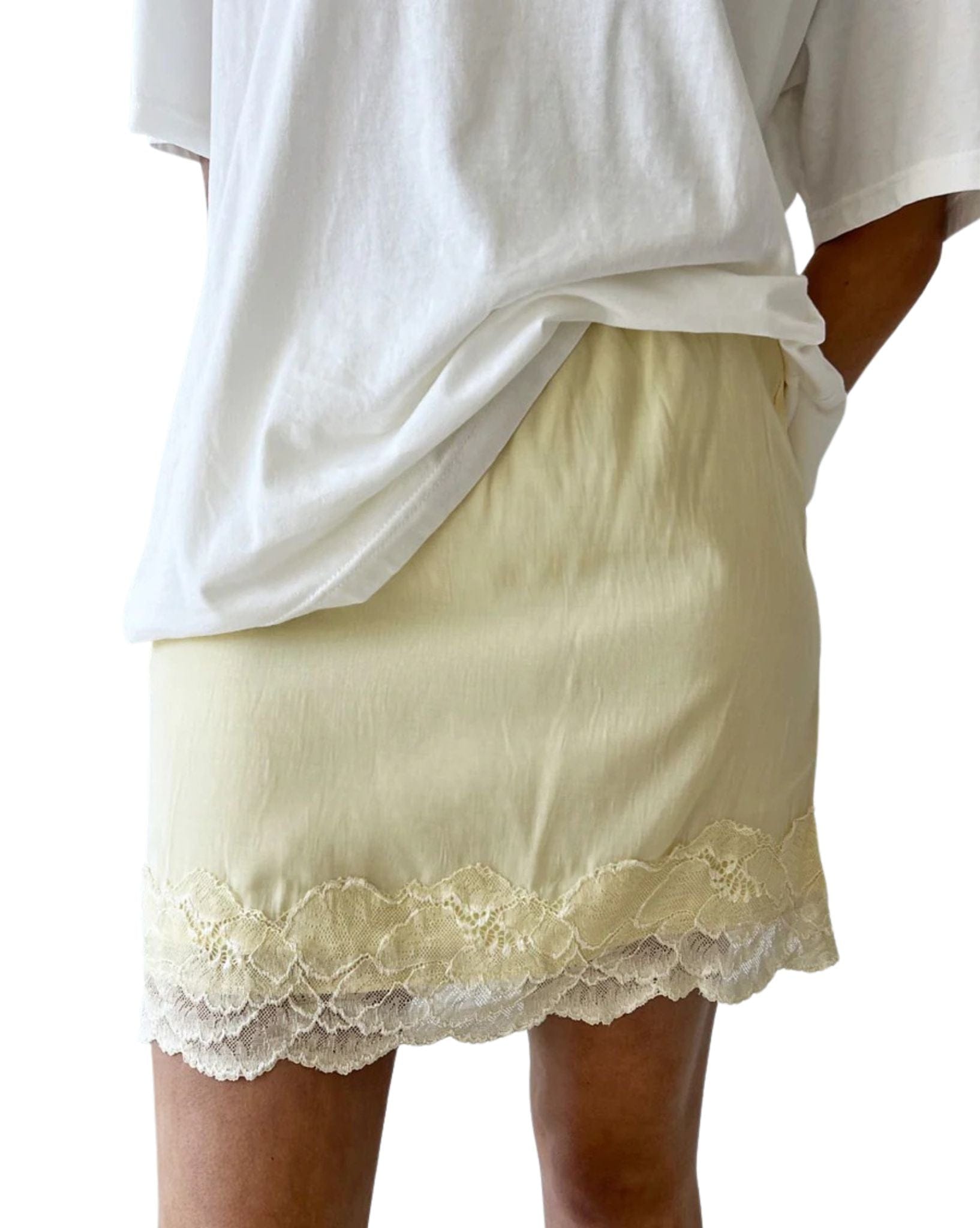 By Frankie Satin Lace Skirt