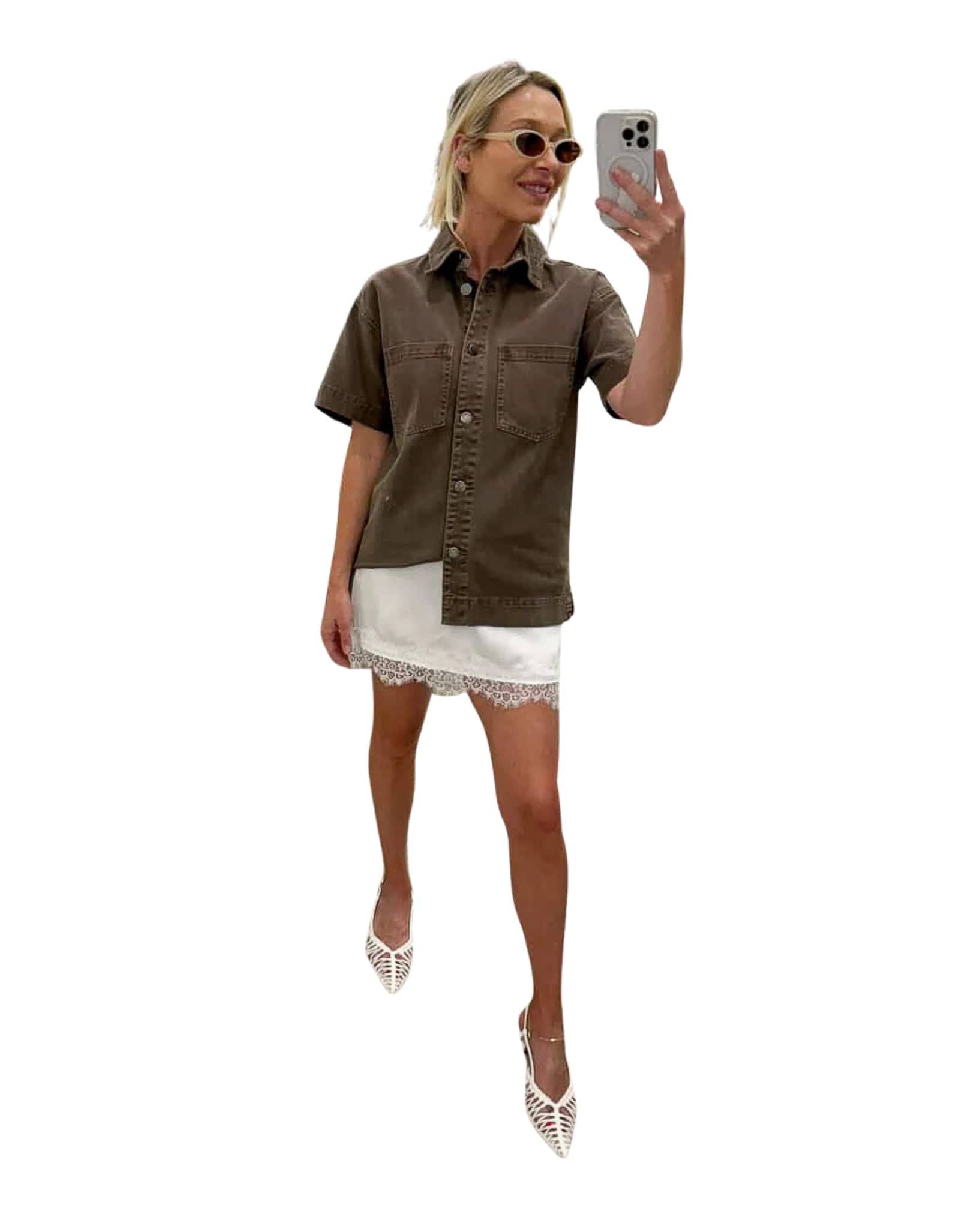 By Frankie Satin Lace Skirt