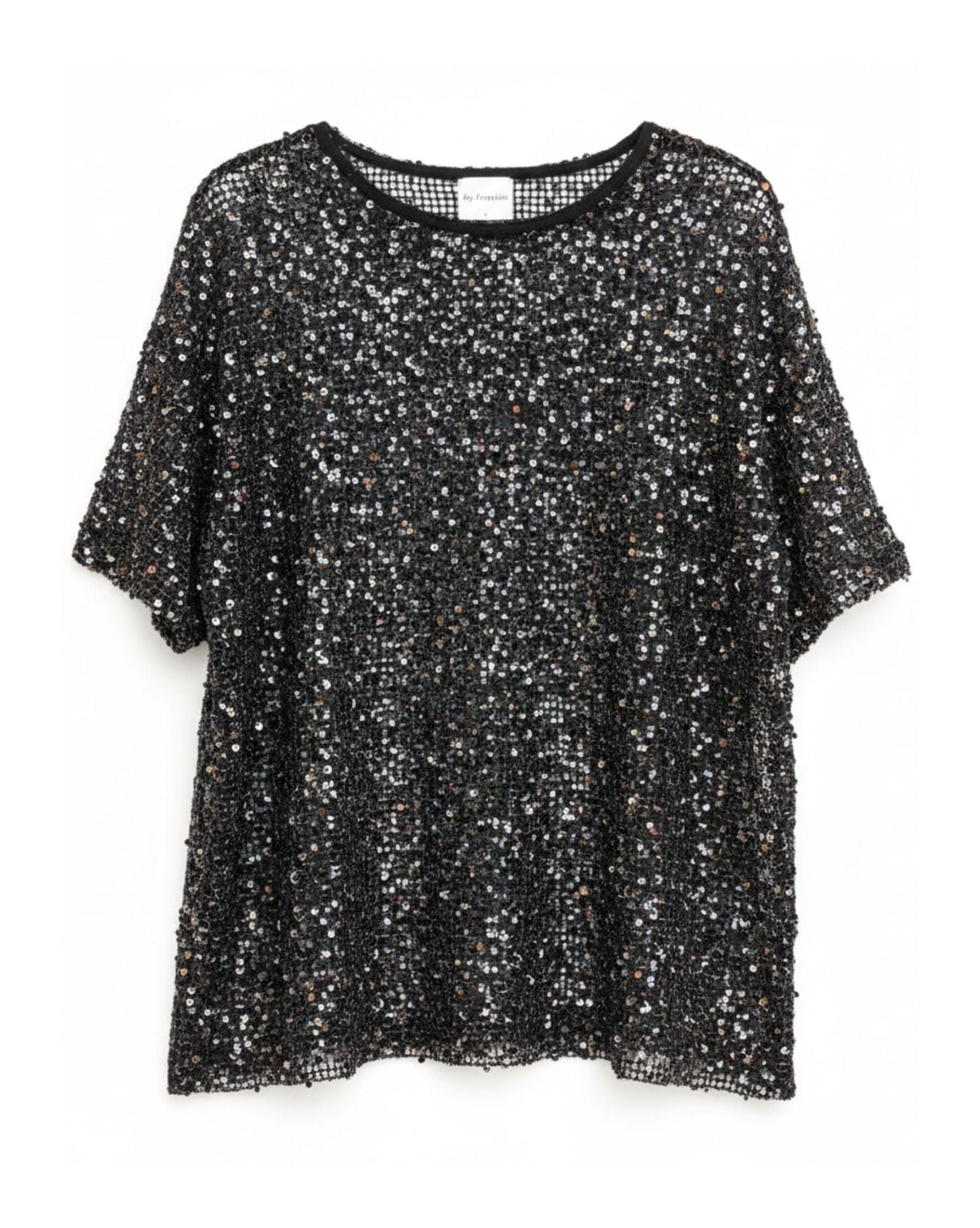 By Frankie Sequins Knit Oversized Tee