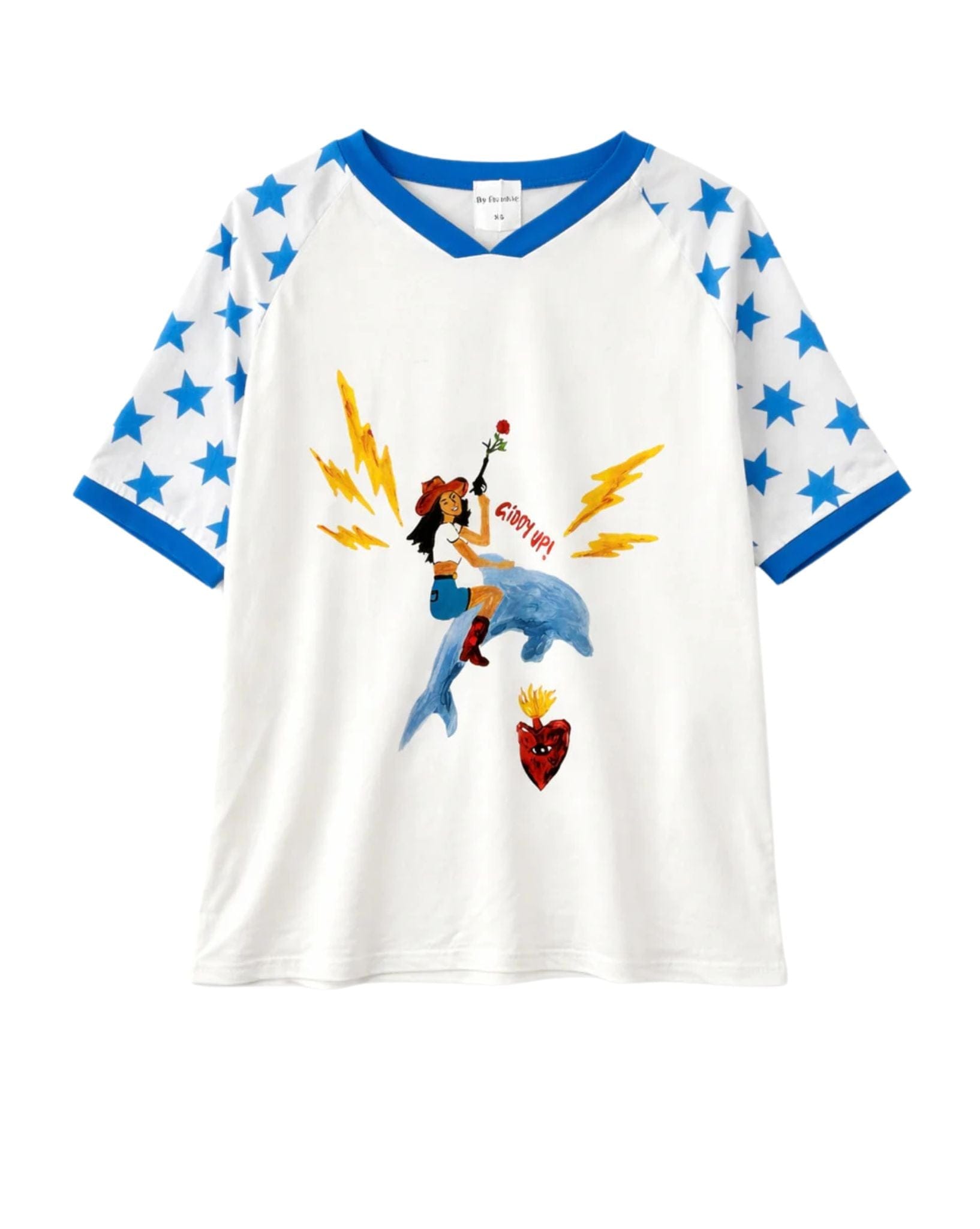 By Frankie White/Blue Giddy Up T-Shirt
