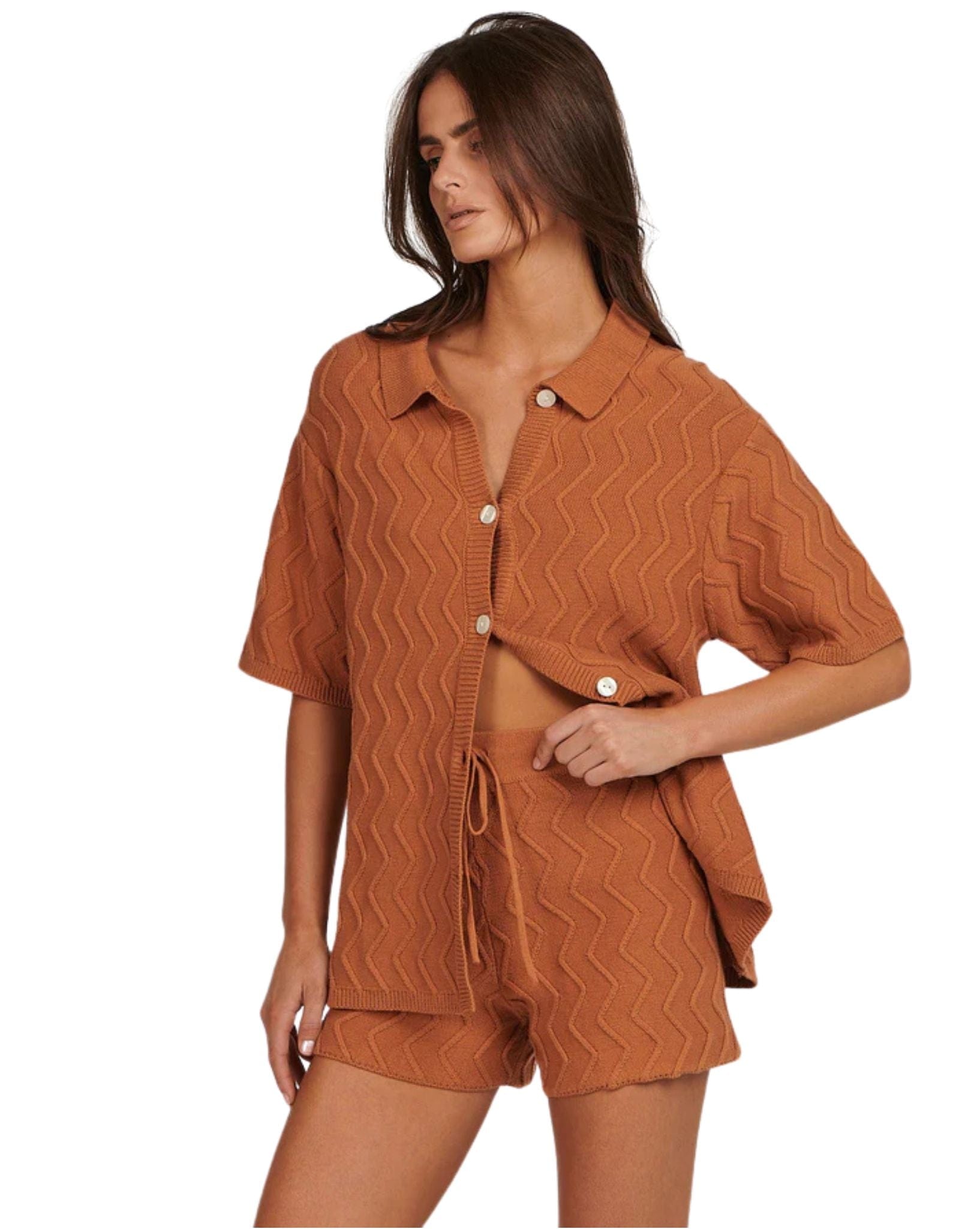 Charlie Holiday Womens Alexis Shirt Caramel