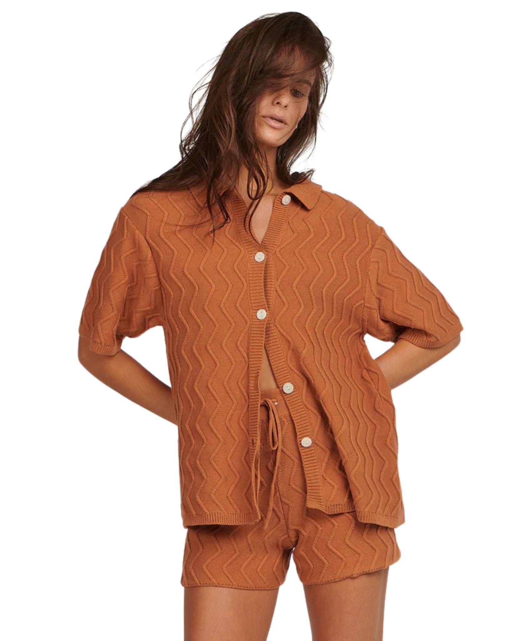 Charlie Holiday Womens Alexis Shirt Caramel