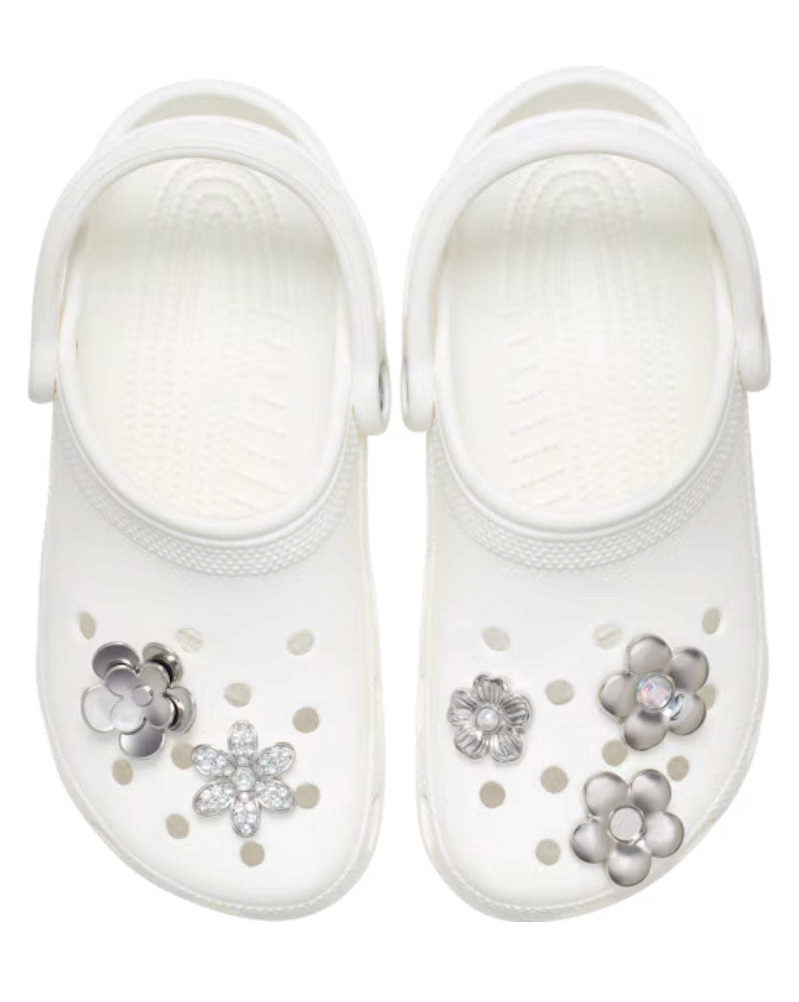 Crocs Crocs Jibbitz - Monochrome Silver Flowers