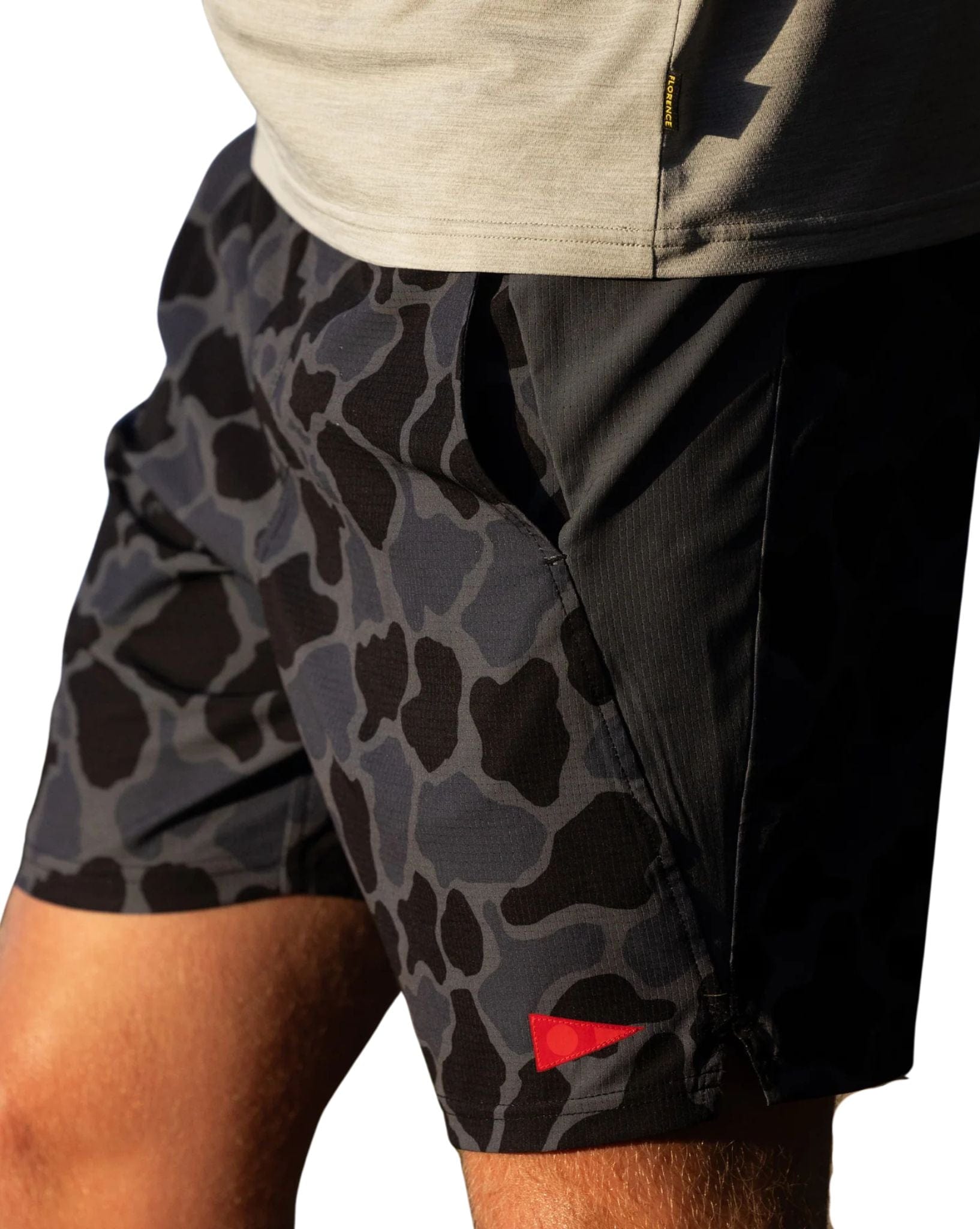 Florence Mens Airtex 2-in-1 Utility Short - Black Camo