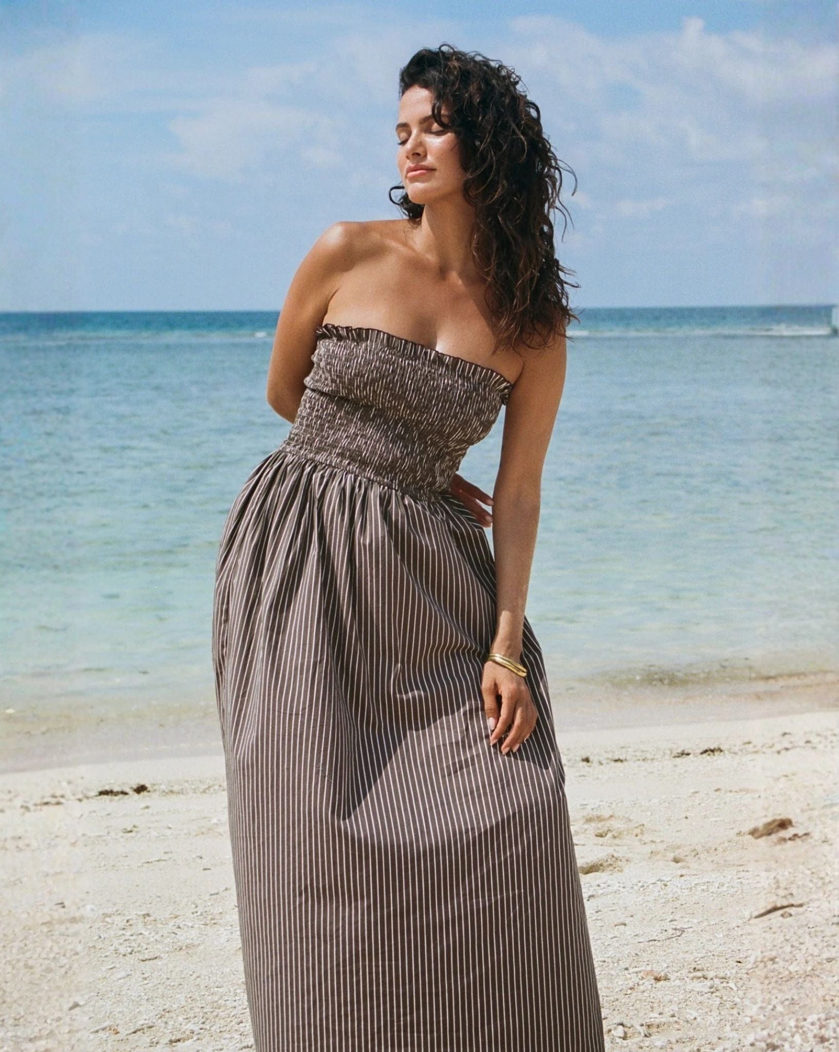 alba maxi dress Frank Rae EverPretty Elegant V Neck FEB2026IMMEDIATES romantic puff sleeves Color:pink peony bengaline