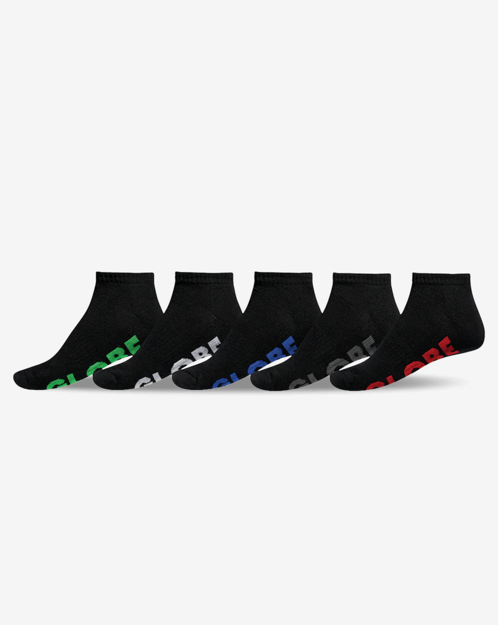 Globe Large Stealth Ankle Sock 5 PK Black 12-15