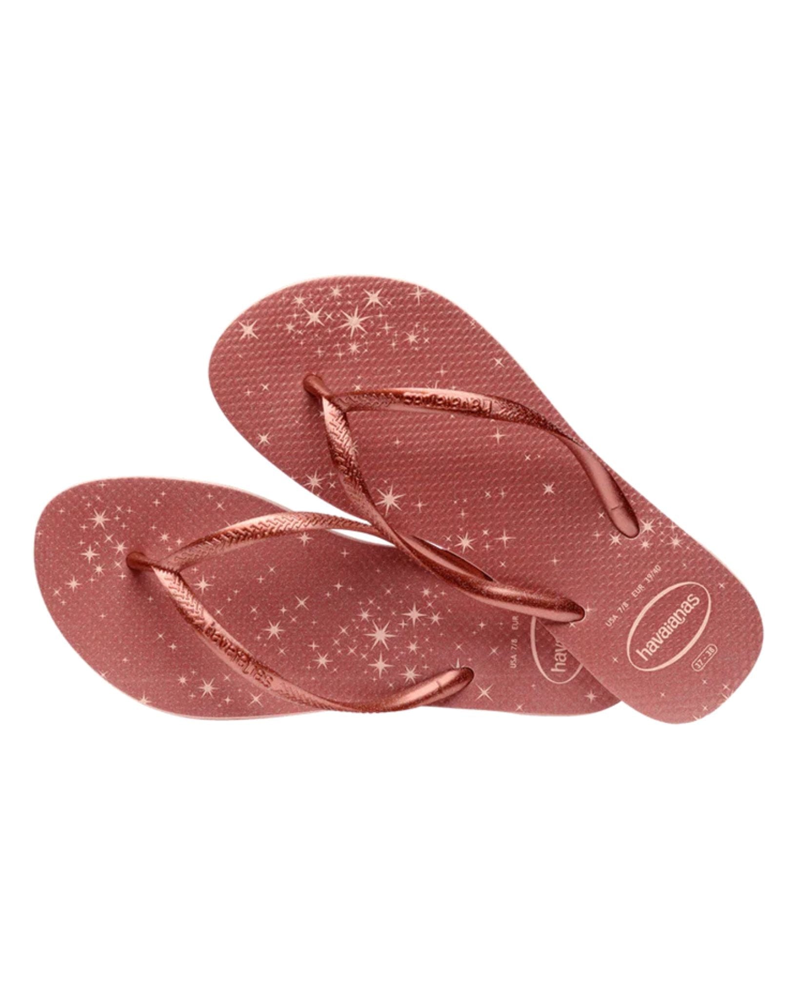 Havaianas Slim Gloss Thongs - Ballet Rose I Golden Blush