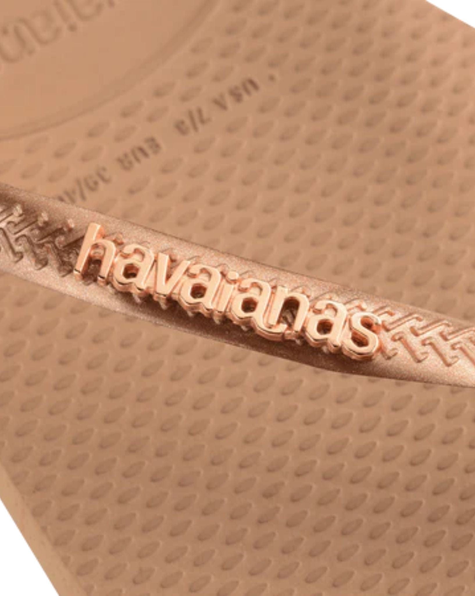 Havaianas Slim Square Logo - Mettalic Rose Gold