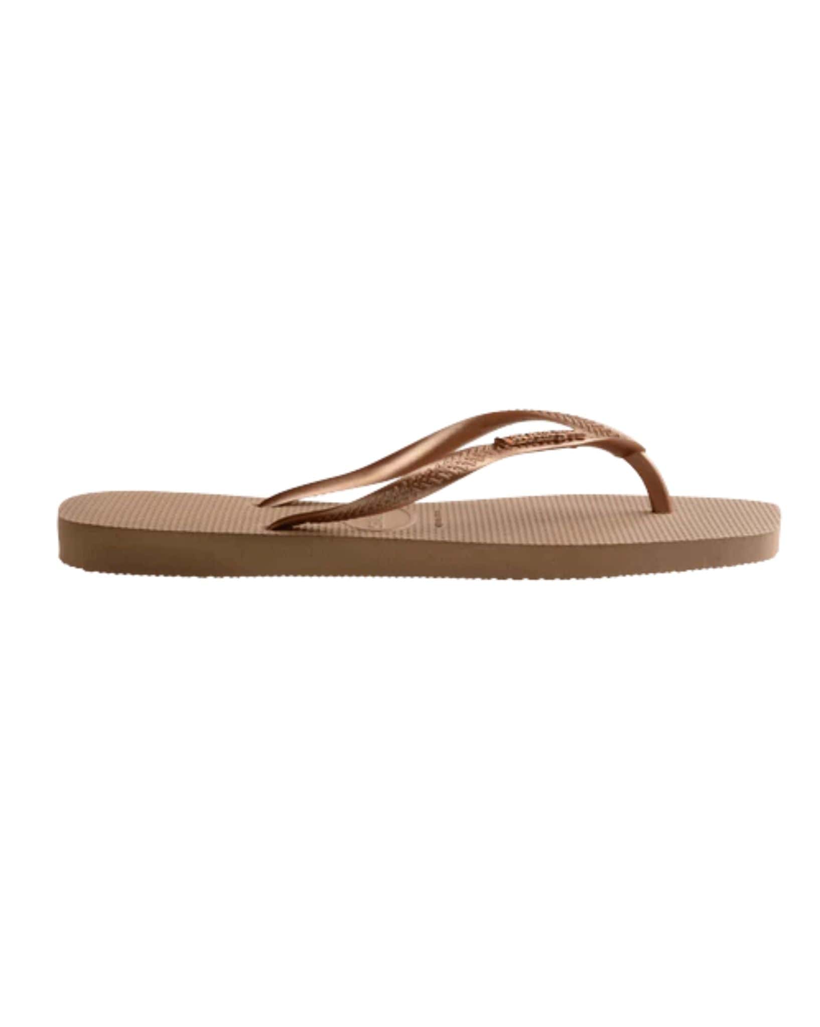 Havaianas Slim Square Logo - Mettalic Rose Gold