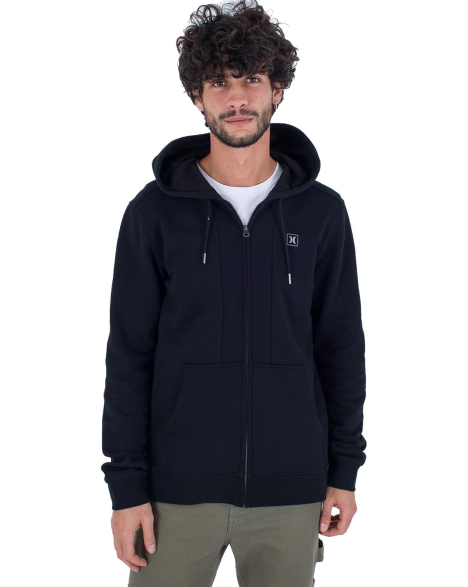 Hurley Mens Box Zip Fleece - Black