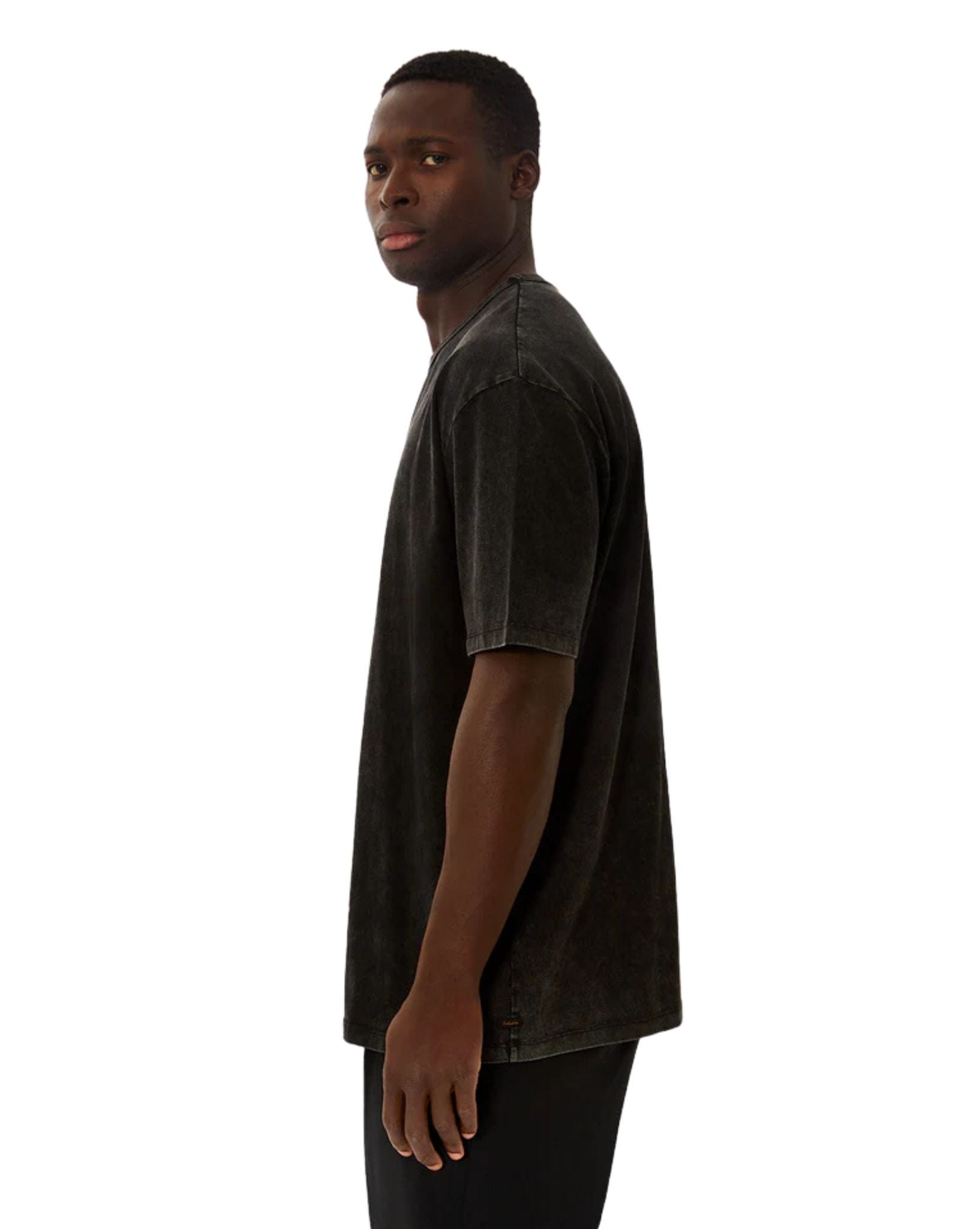 Industrie Mens The Del Sur Acid Wash Tee - Black Acid