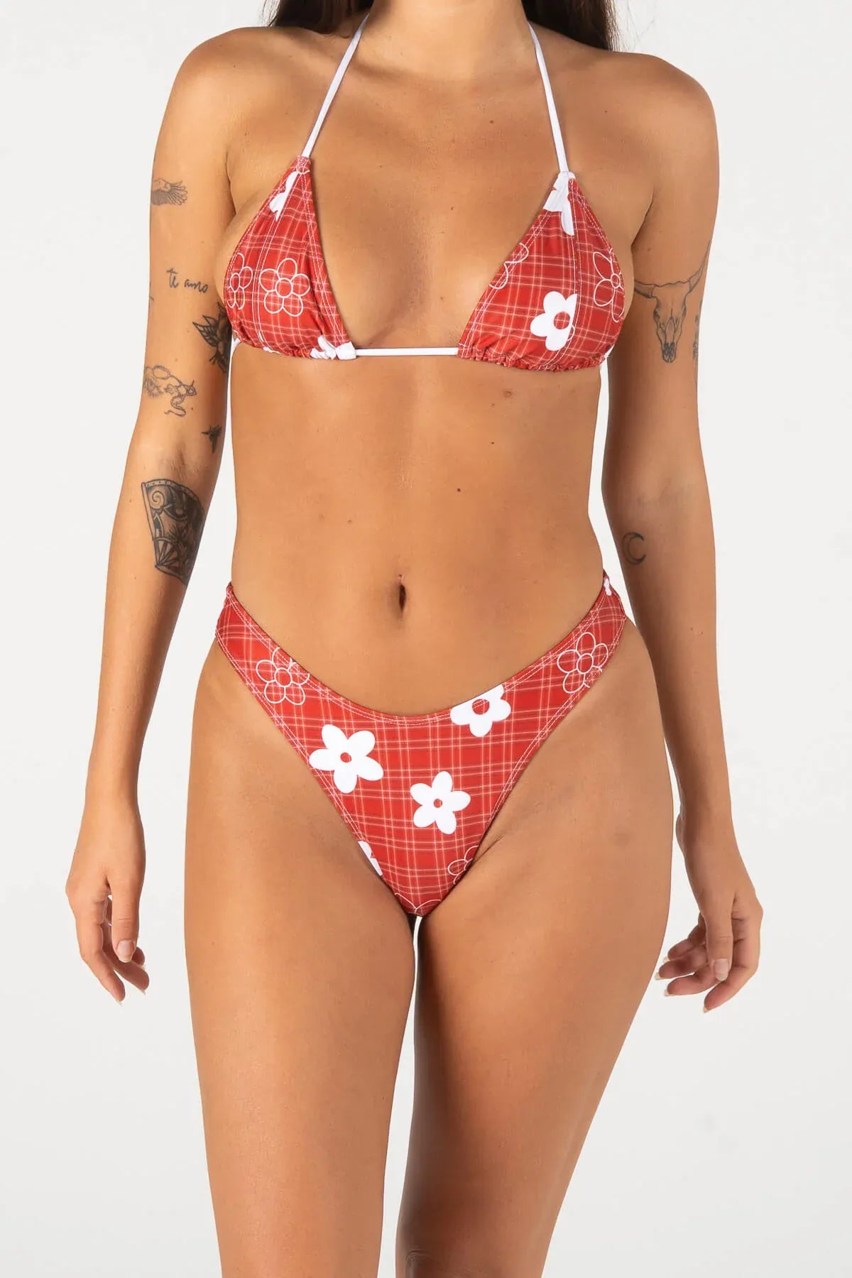 Inner Relm Womens Allday Bottoms | Gingham Red