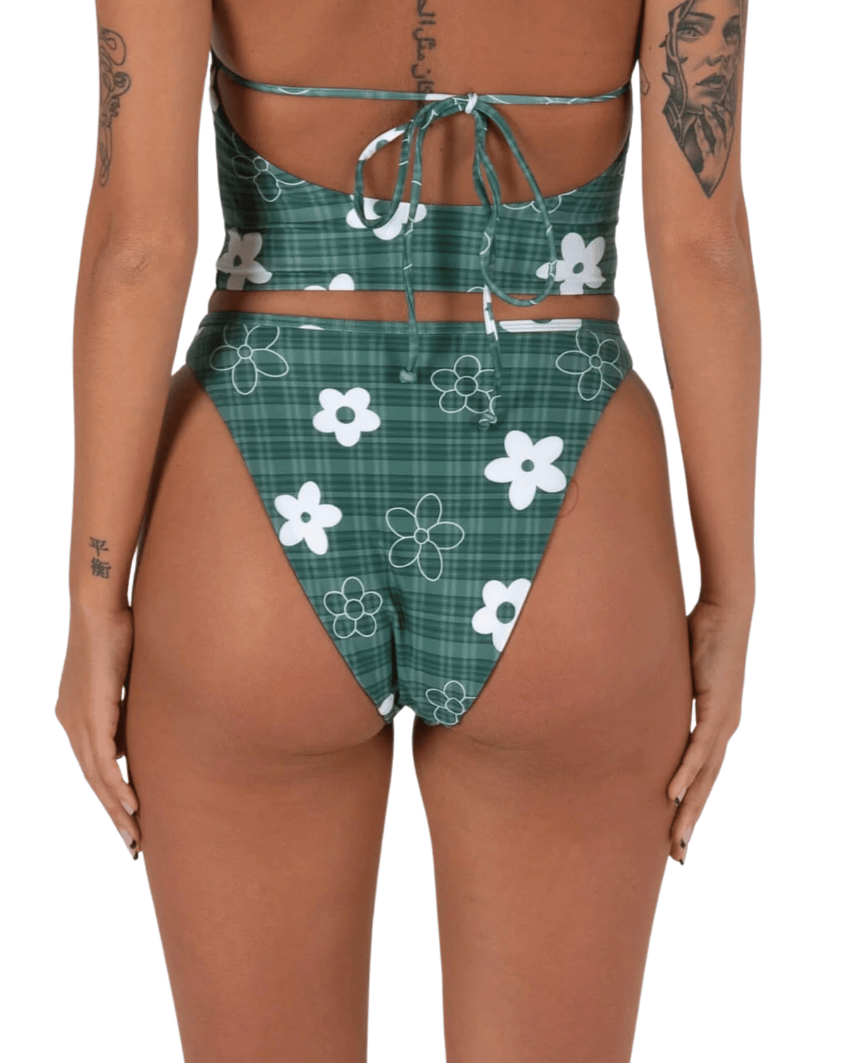 Inner Relm Womens Bikini Bottoms Inner Relm Smoochie Bikini Bottoms - Gingham Green