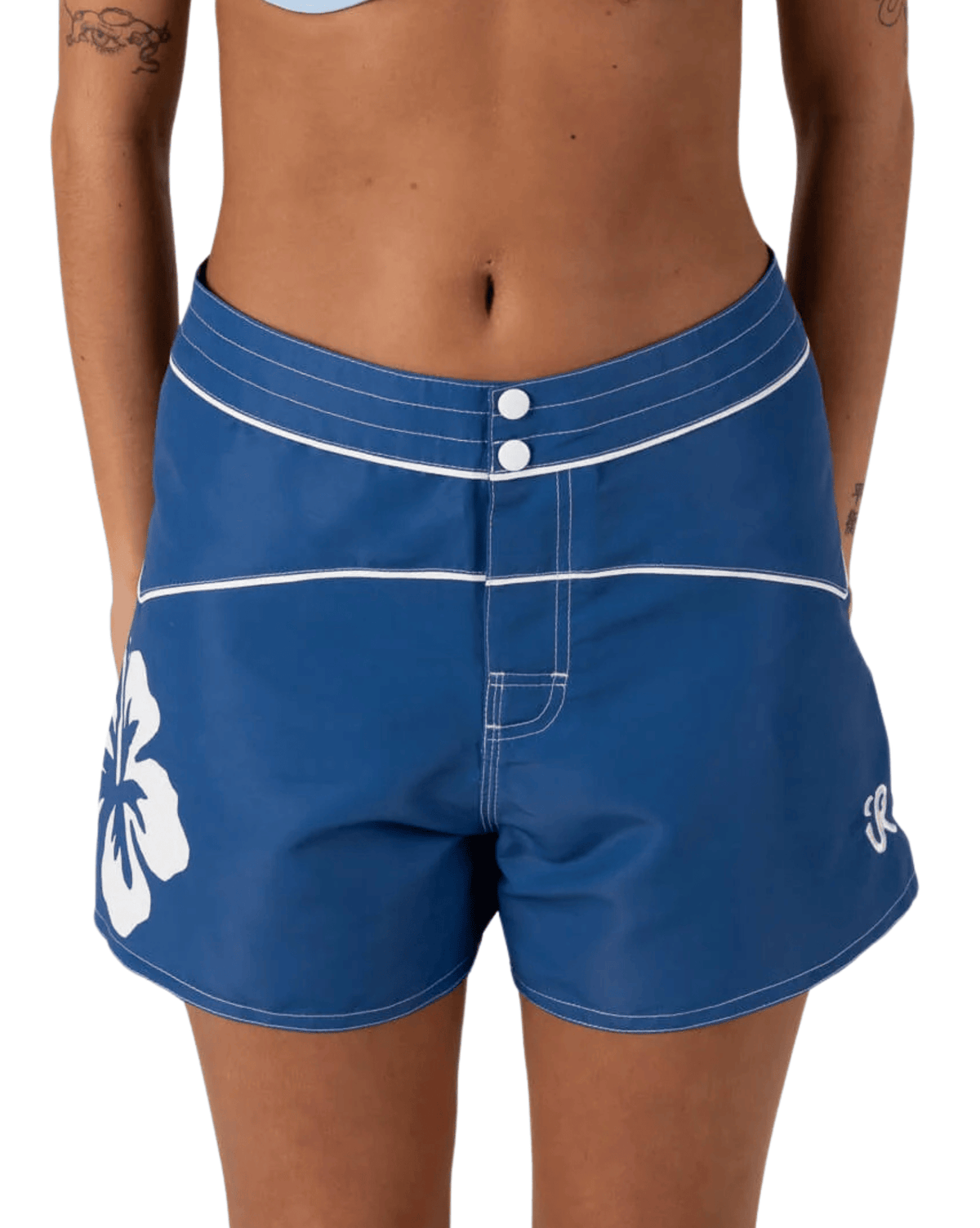 Inner Relm Womens Boardshorts Inner Relm Hibiscus Trunks - Blue