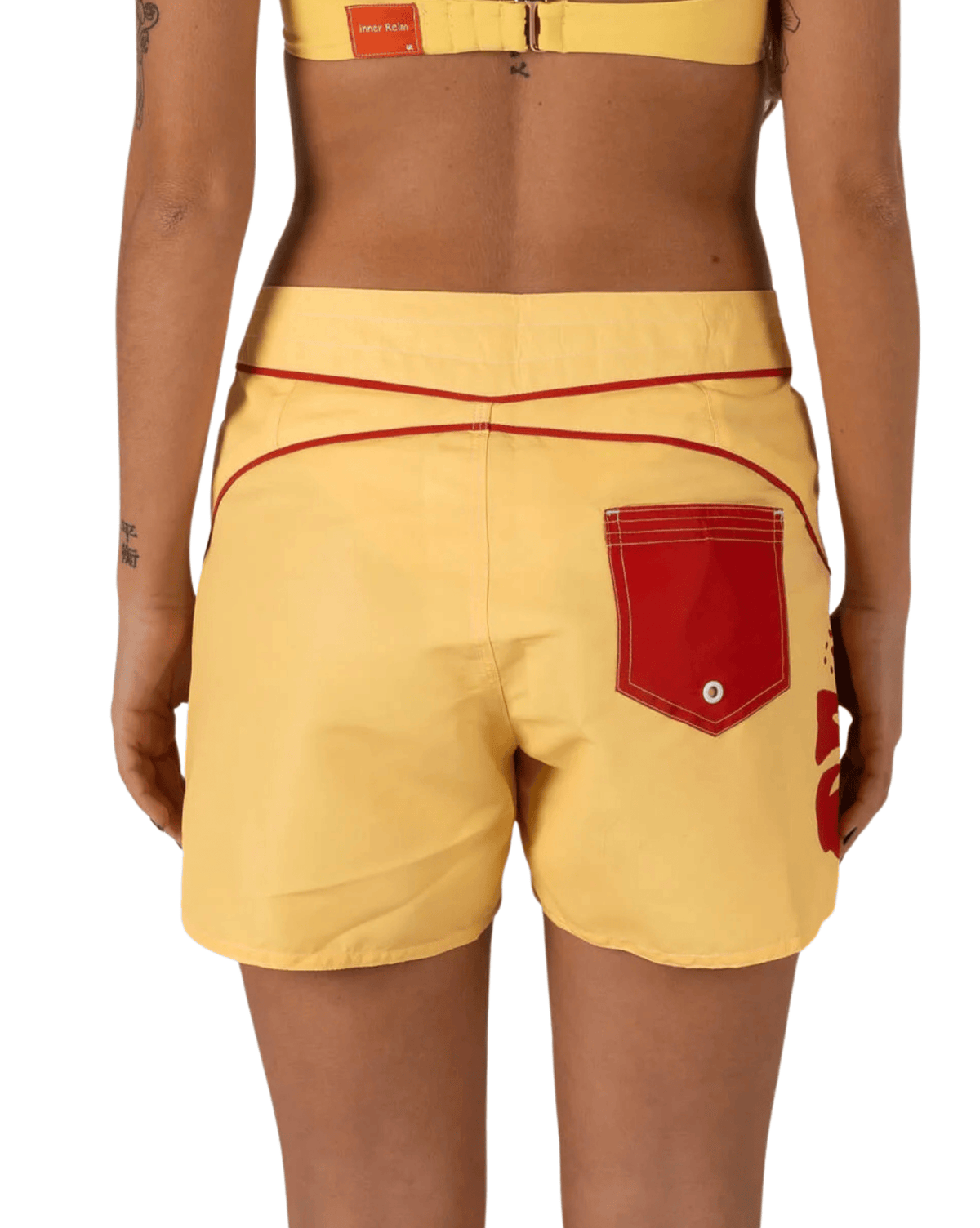 Inner Relm Womens Boardshorts Inner Relm Hibiscus Trunks - Yellow