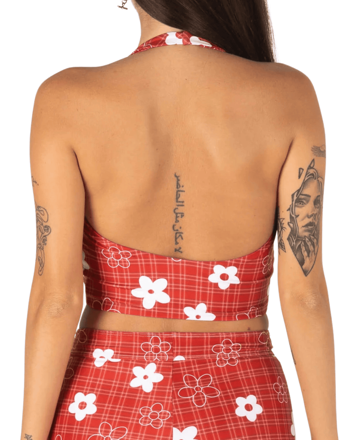 Inner Relm Womens Swim Top Inner Relm Fullhouse - Gingham Red