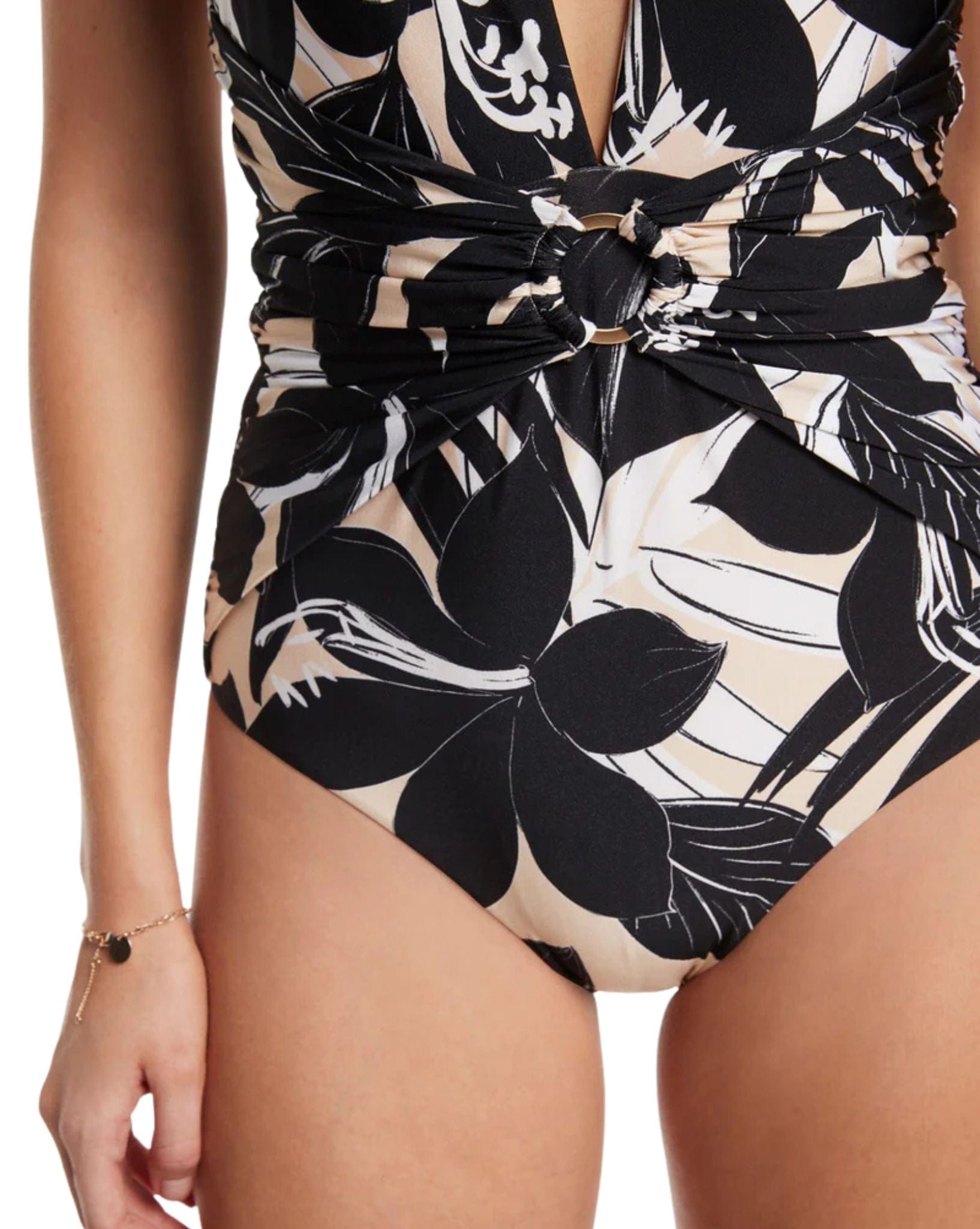 Jets Floreale Plunge One Piece - Black