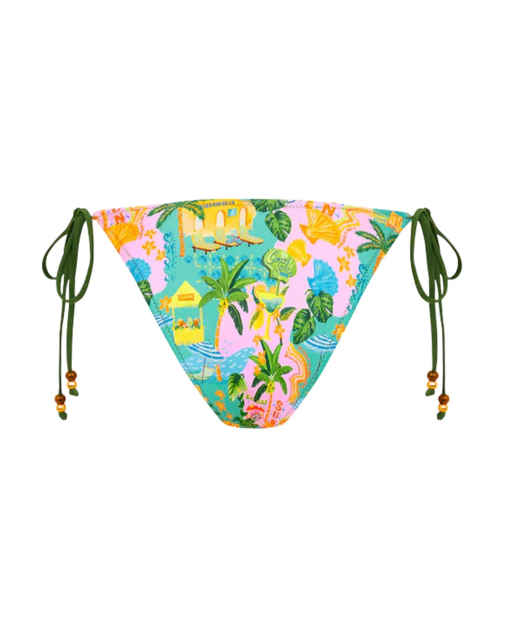 Kulani Kinis Dipped Cheeky Tie Bikini Bottom - Sunlit Spritz
