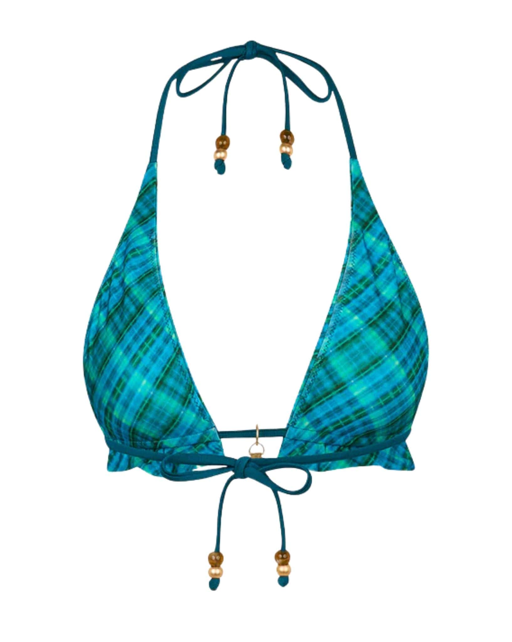 Kulani Kinis Frill Halter Bralette Bikini Top - Tropic Dip