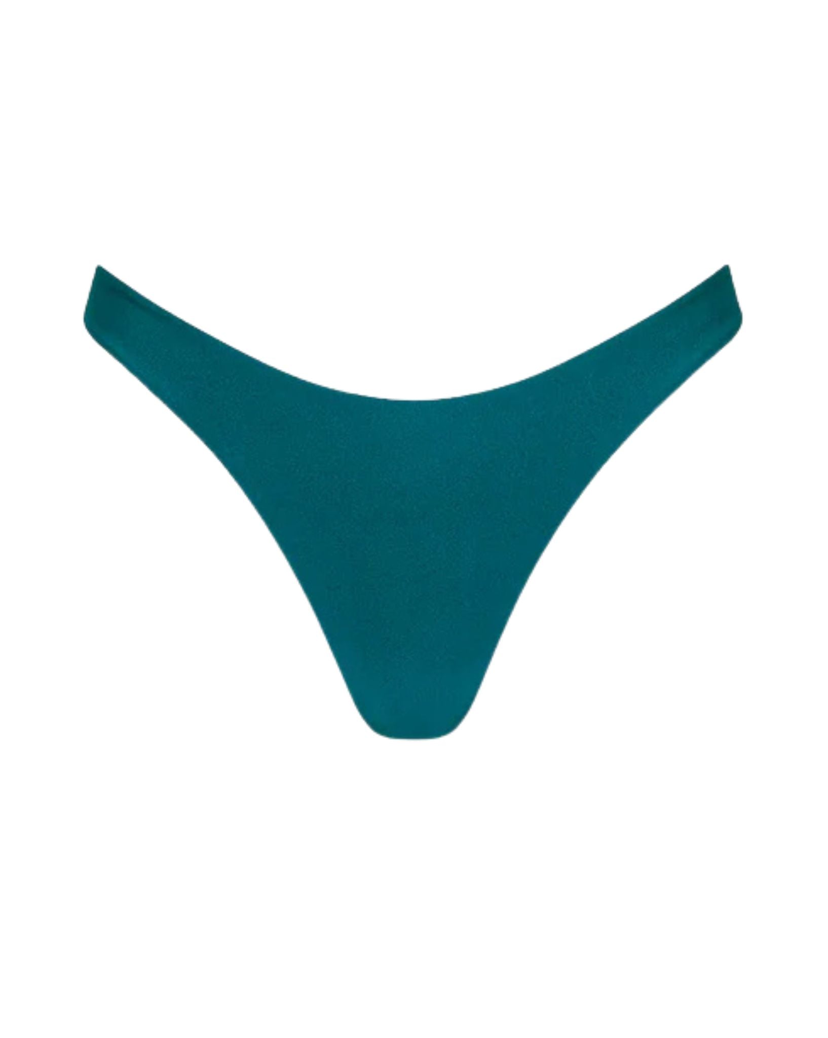 Kulani Kinis Gathered Deep V Thong Bikini Bottom - Laguna Haze