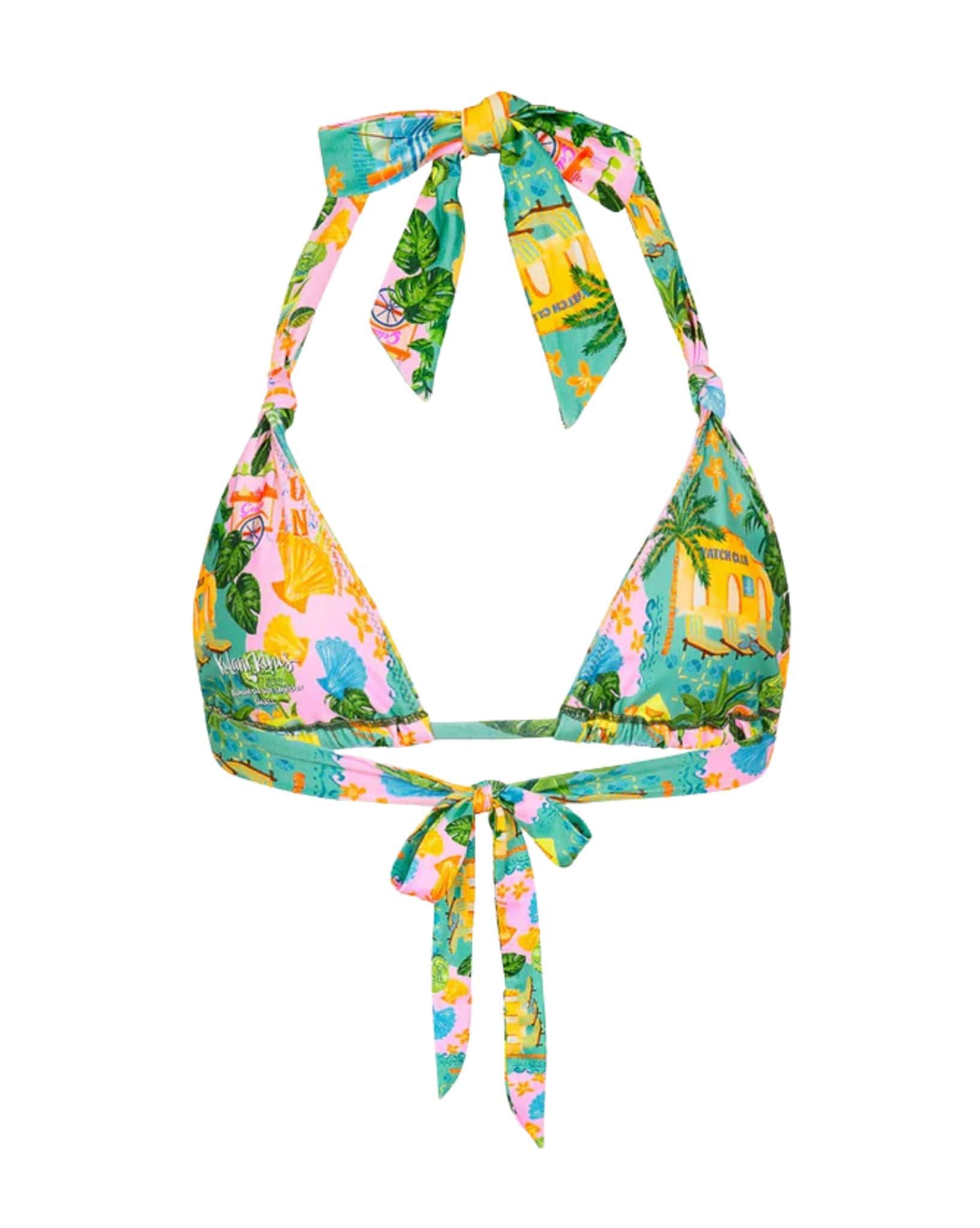 Kulani Kinis Soft Knot Halter Bikini Top - Sunlit Spritz