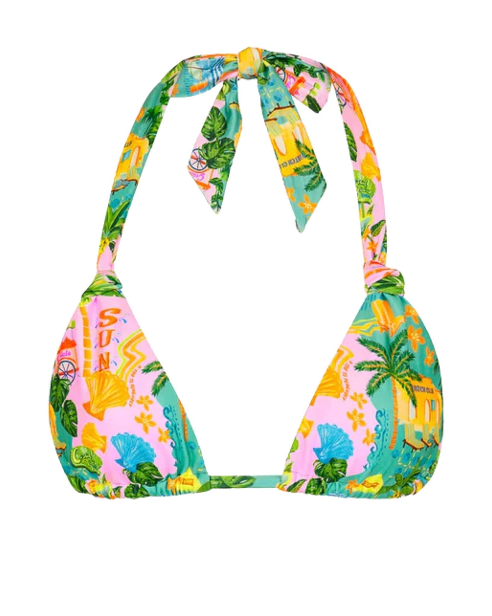 Kulani Kinis Soft Knot Halter Bikini Top - Sunlit Spritz