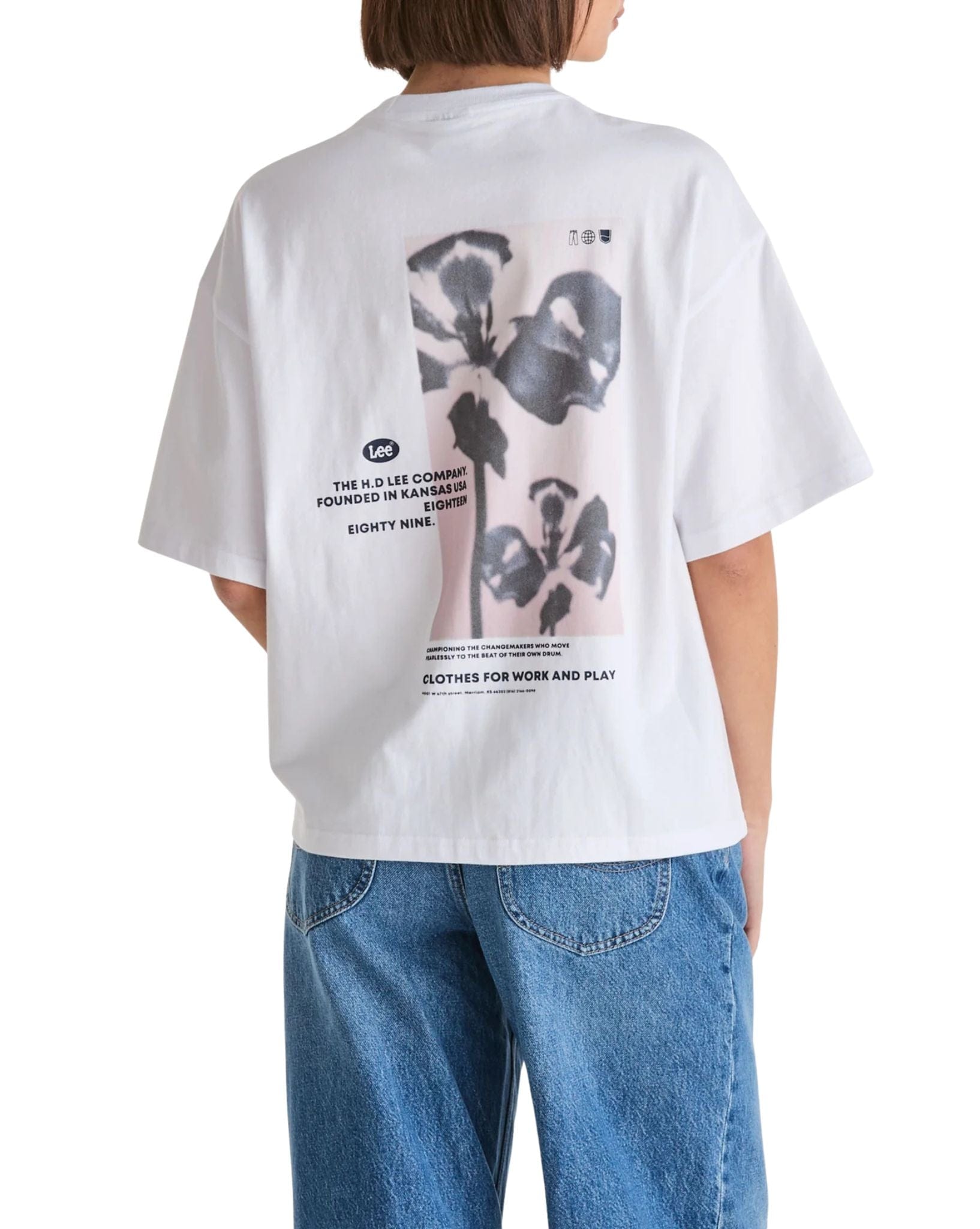 Lee Orchid Boxy Tee Optic White