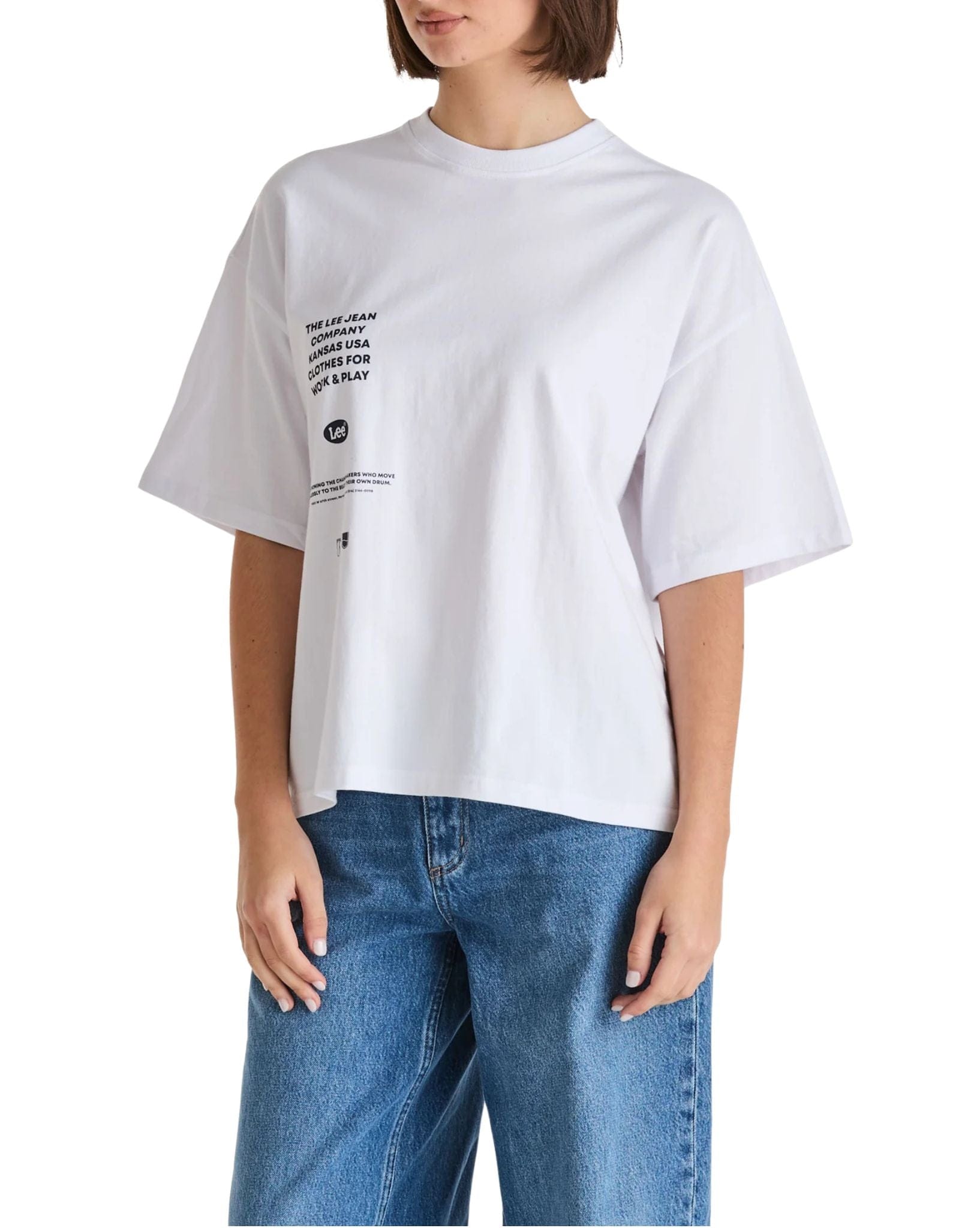 Lee Orchid Boxy Tee Optic White