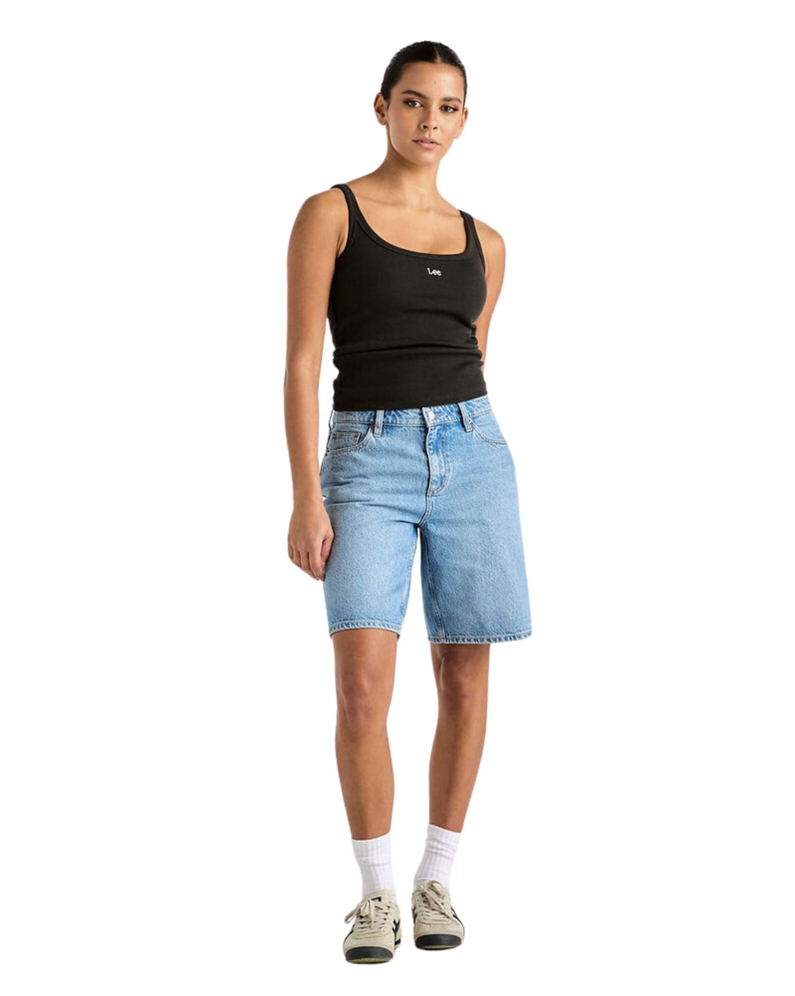 Lee Womens Mid Baggy Short - Yesterday's Blue